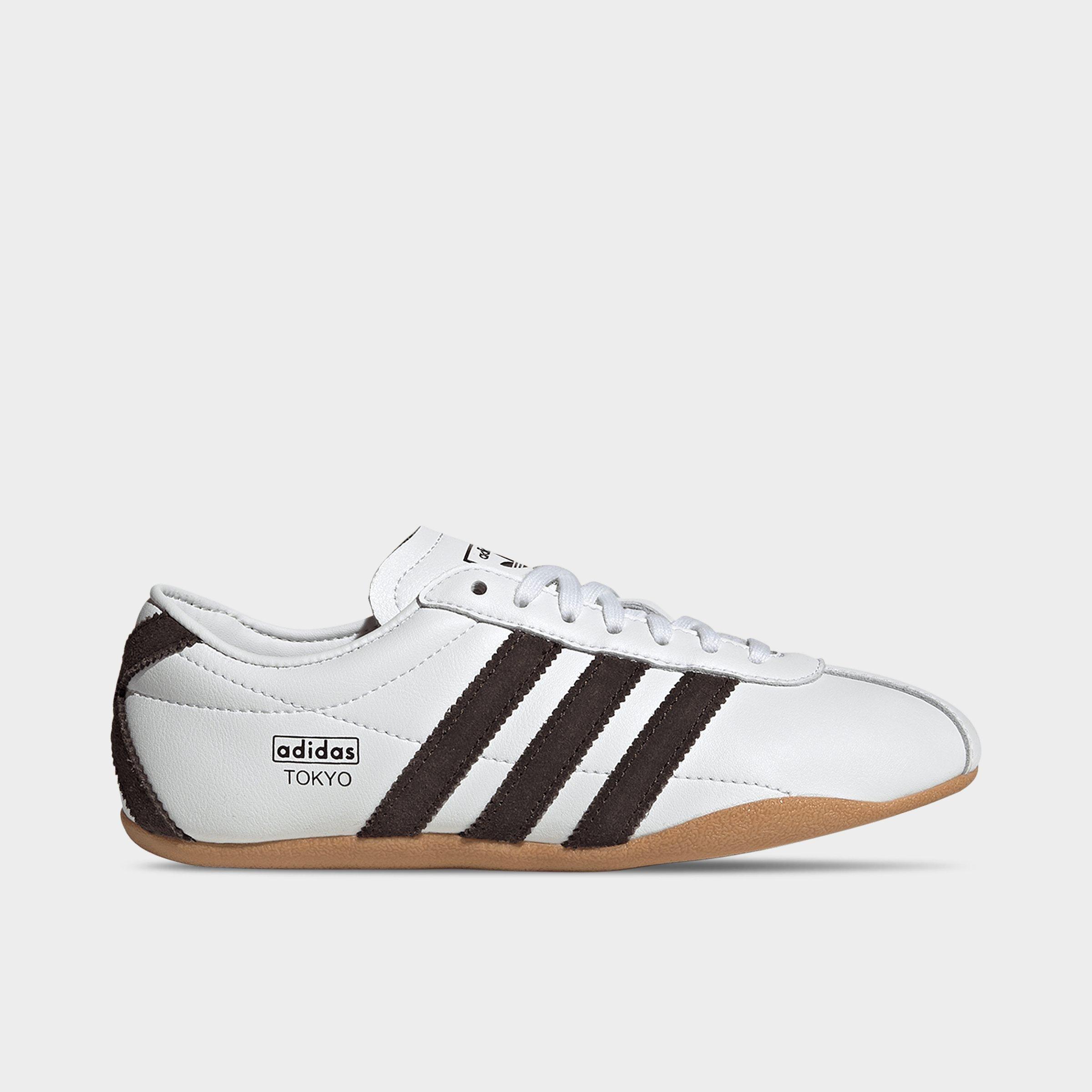 adidas Big Kids Originals Tokyo Casual Shoes in Cloud White/Aurora Coffee/Gum Size: 5.0