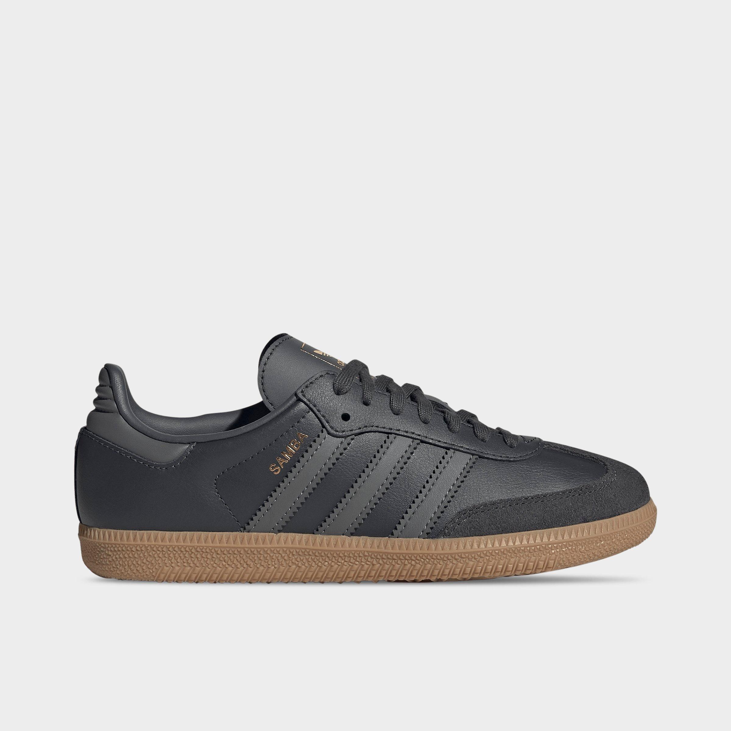 adidas Big Kids Originals Samba OG Casual Shoes in Grey Six/Grey Four/Gum Size: 3.5