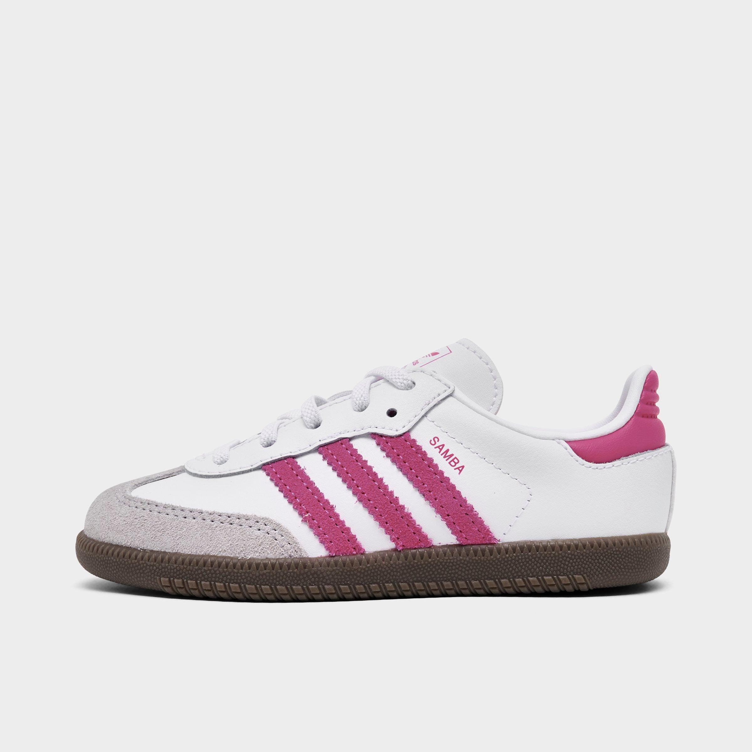adidas Kids Toddler Originals Samba OG Casual Shoes in Footwear White/Real Magenta/Gum Size: 4.0