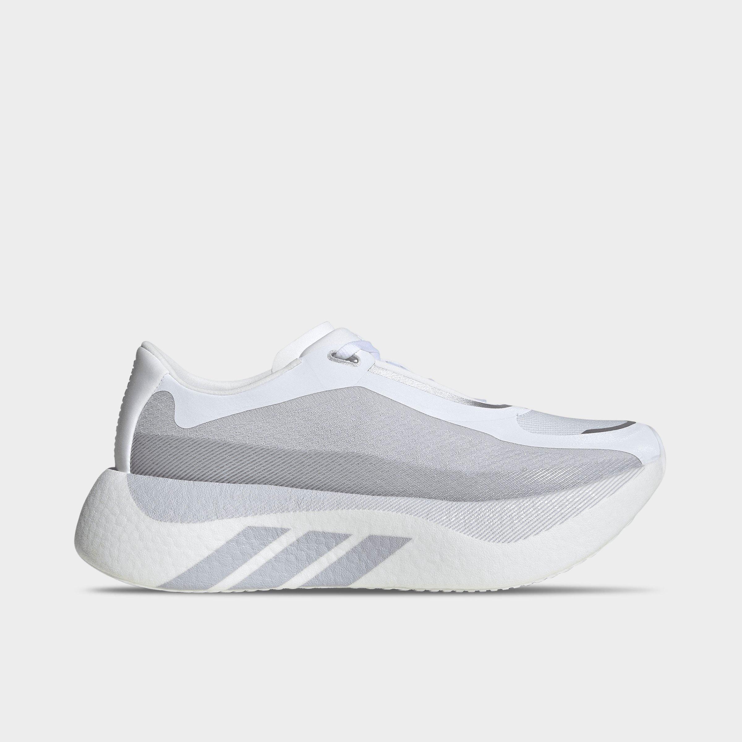adidas Women's Hyperboost Edge Running Shoes in Cloud White/Light Solid Grey/Silver Metallic Size: 10.5