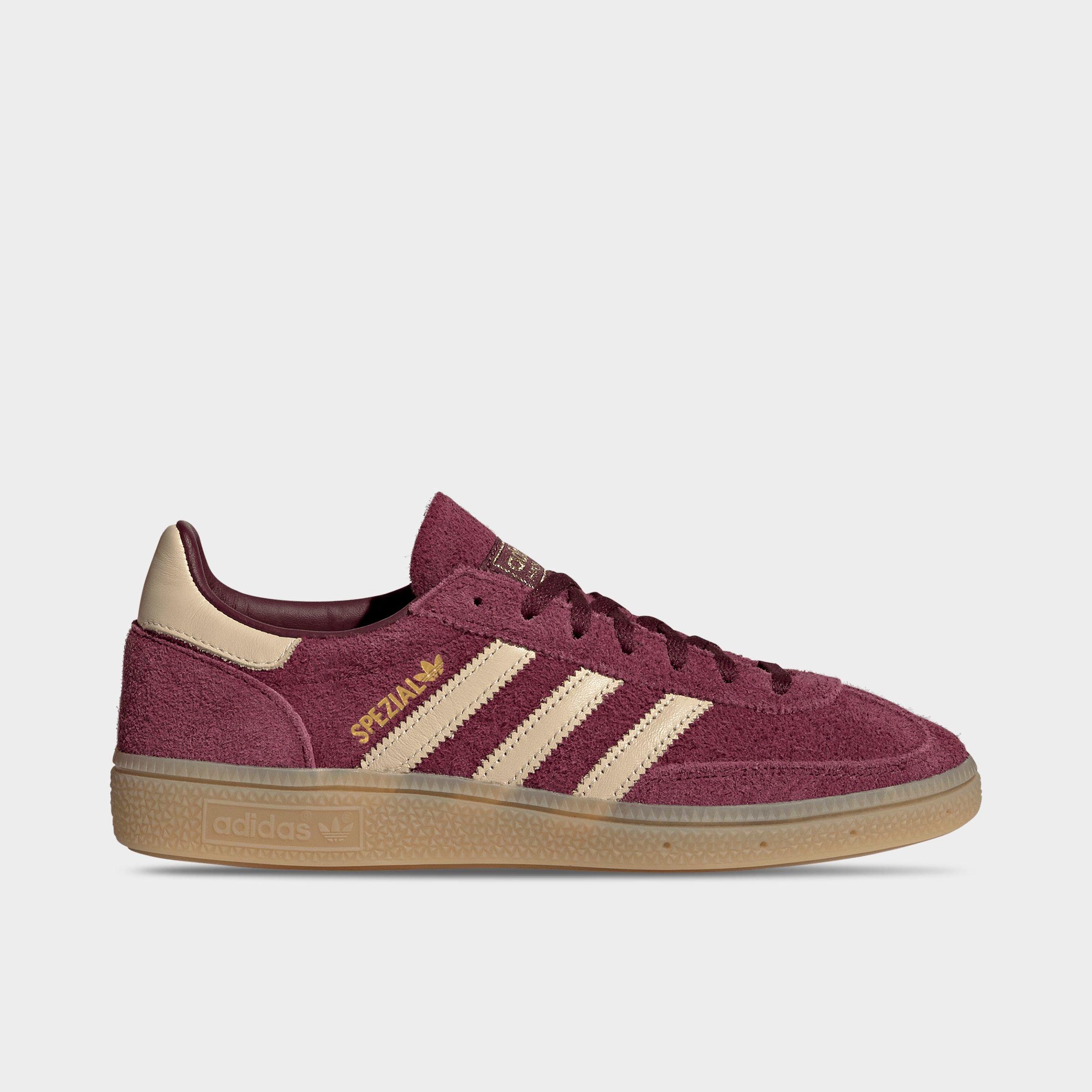 adidas Women's Originals Handball Spezial Casual Shoes in Maroon/Warm Vanilla/Gold Metallic Size: 5.5