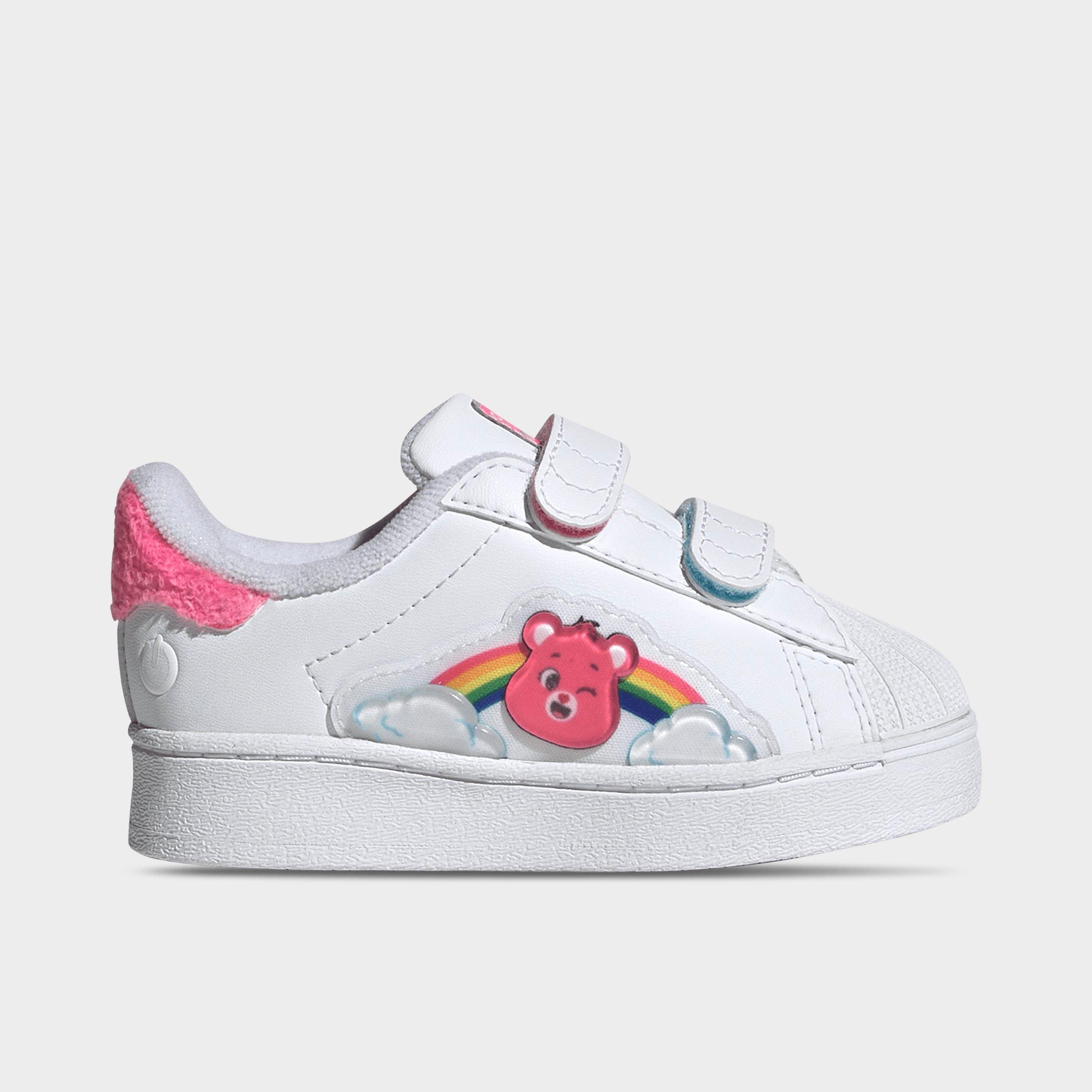 adidas Girls' Toddler Originals x Care Bears Superstar LED Lights Comfort Closure Casual Shoes in Cloud White/Lucid Pink/Bliss Pink Size: 8.0