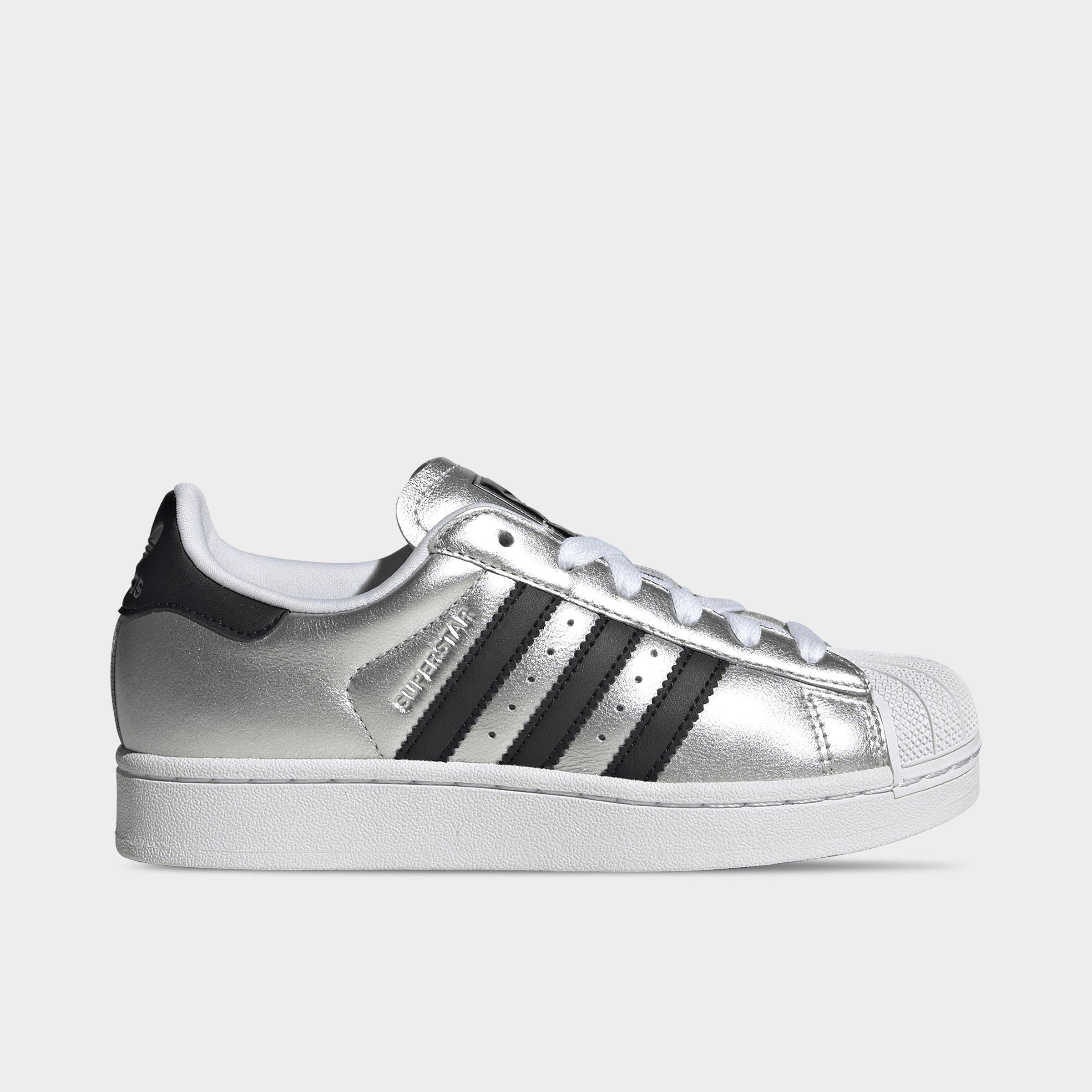 adidas Big Kids Originals Superstar II Casual Shoes in Silver Metallic/Core Black/Silver Metallic Size: 6.5