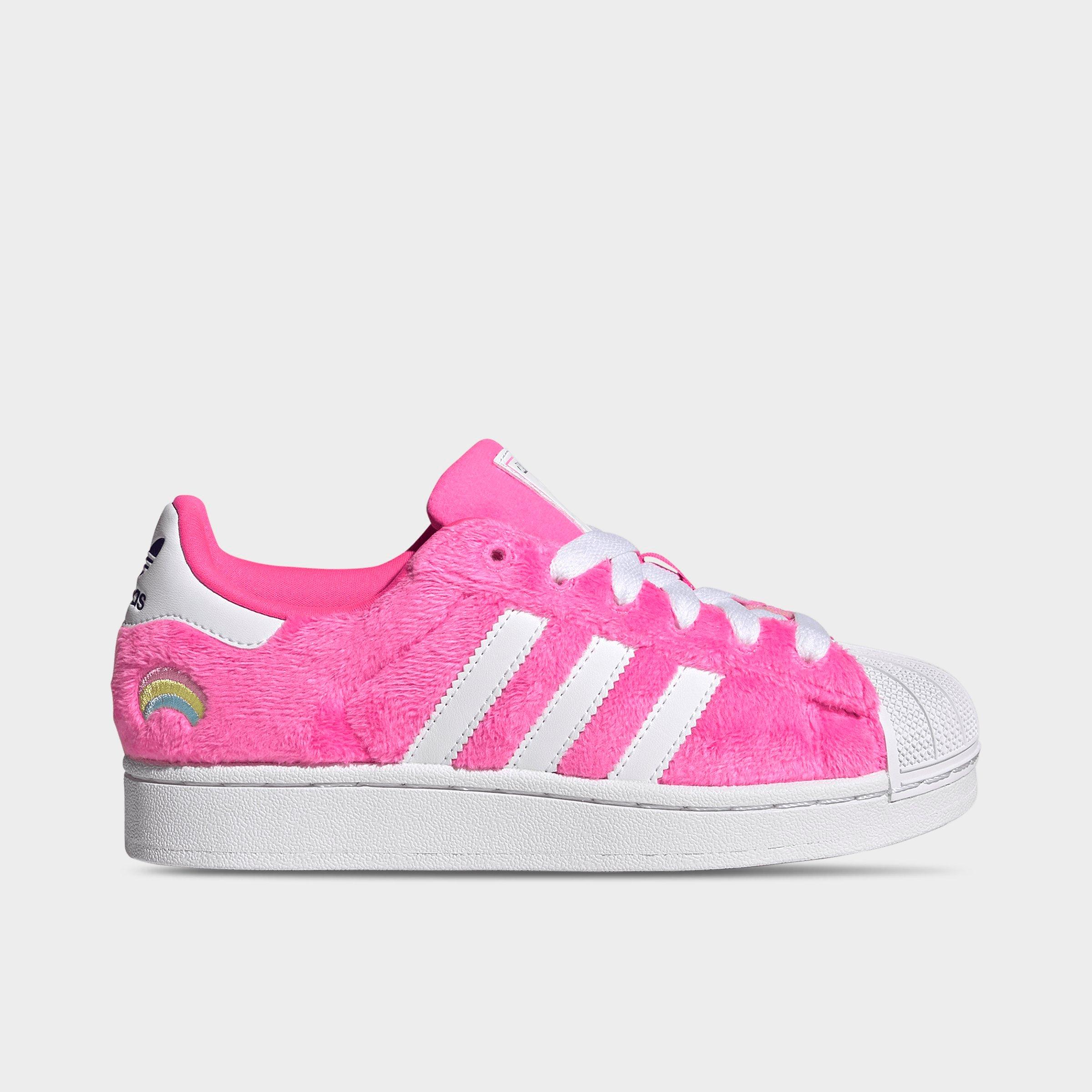 adidas Girls' Big Kids Originals x Care Bears Superstar II Casual Shoes in Lucid Pink/Cloud White/Collegiate Purple Size: 4.5