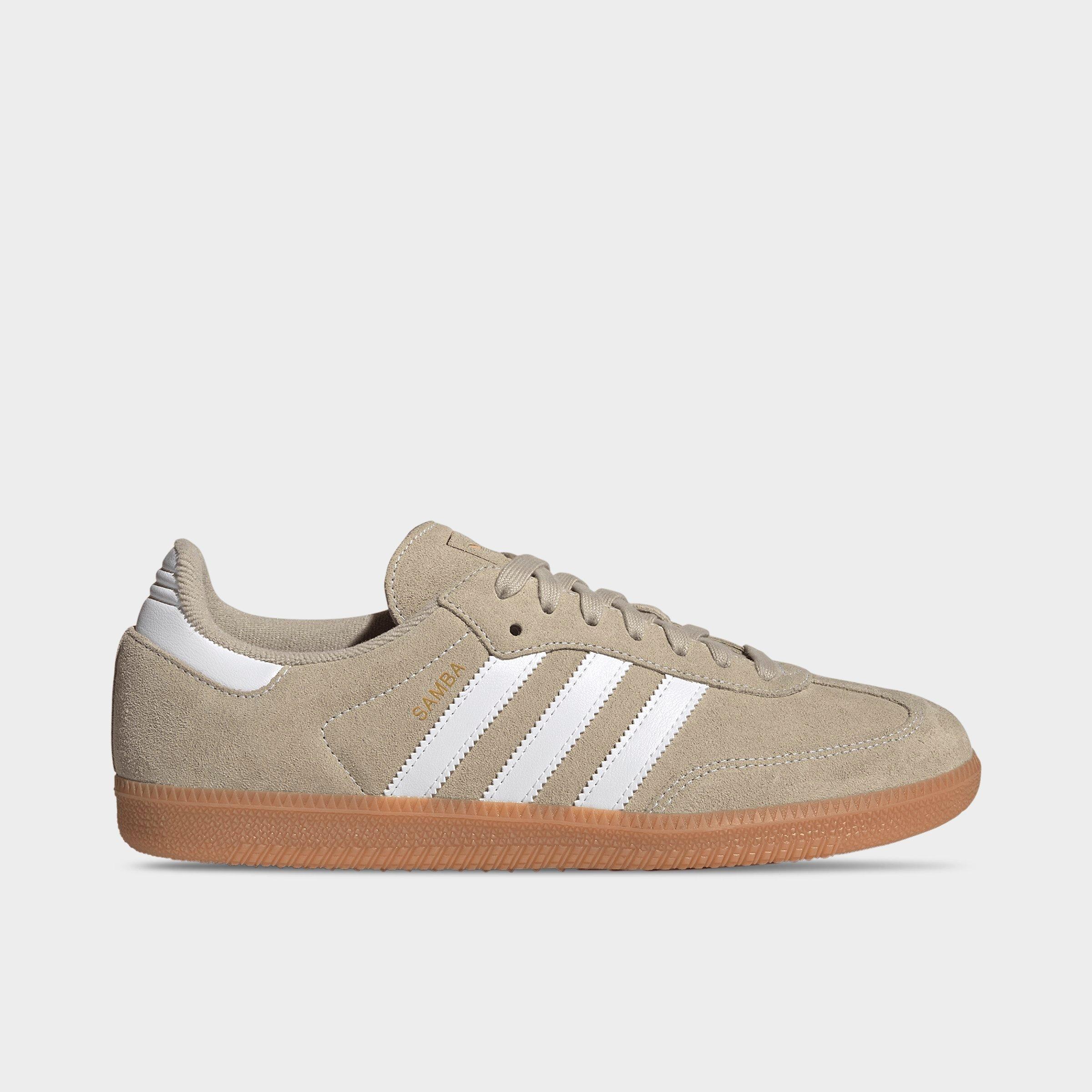 adidas Men's Originals Samba OG Casual Shoes in Khaki/Cloud White/Gum Size: 8.5