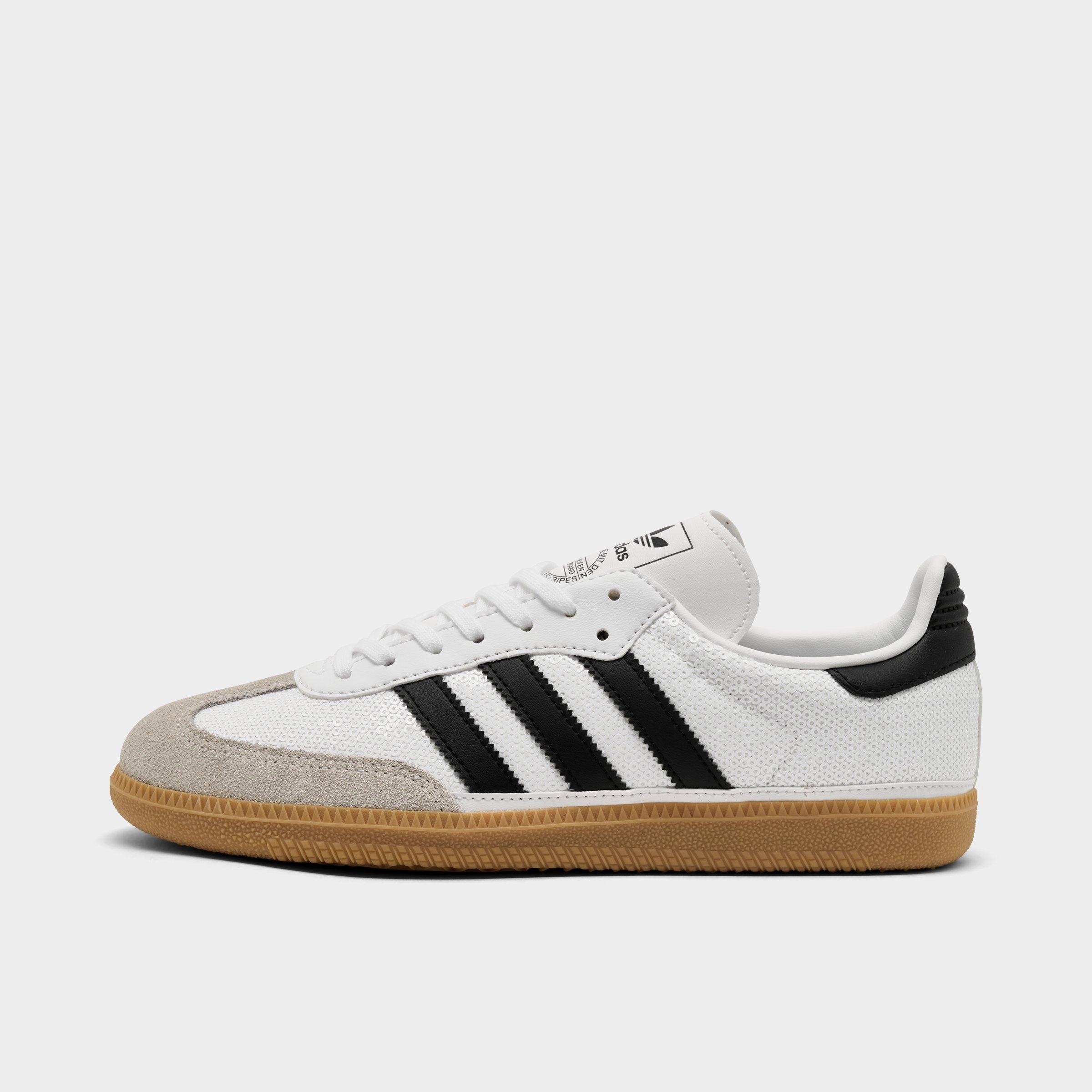 adidas Girls' Big Kids Samba OG Sequin Casual Shoes in Footwear White/Core Black/Grey One Size: 6.5