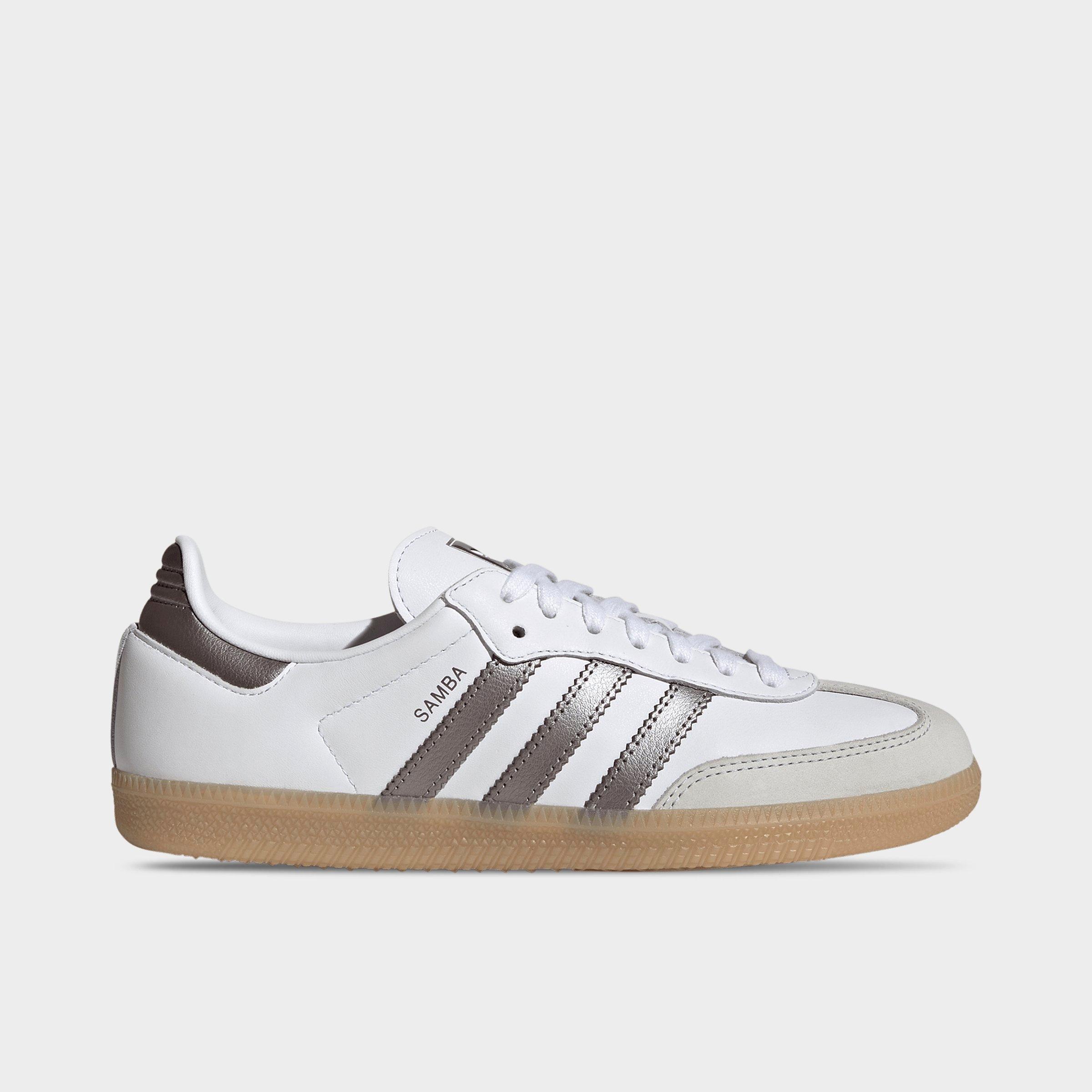 adidas Women's Originals Samba OG Casual Shoes in Cloud White/Coffee Metallic/Gum Size: 10.0