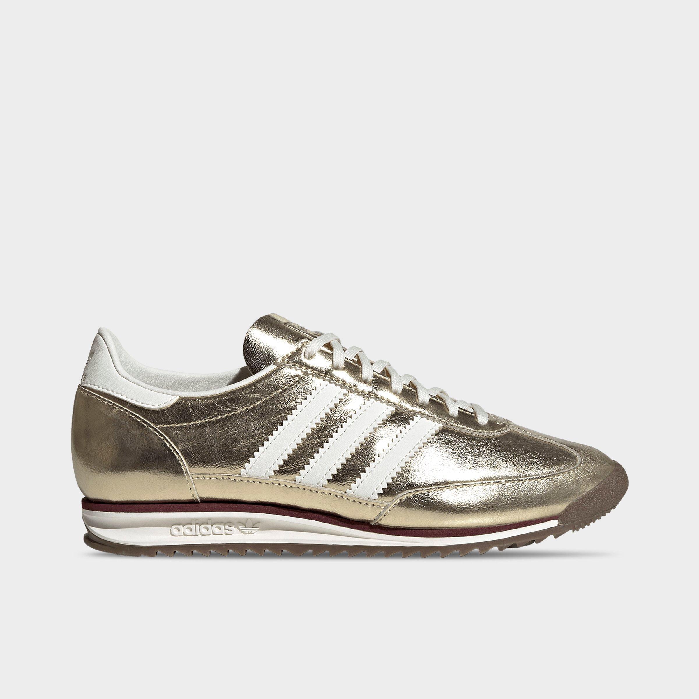 adidas Women's Originals SL 72 OG Metallic Leather Casual Shoes in Gold Metallic/Off White/Shadow Red Size: 9.5