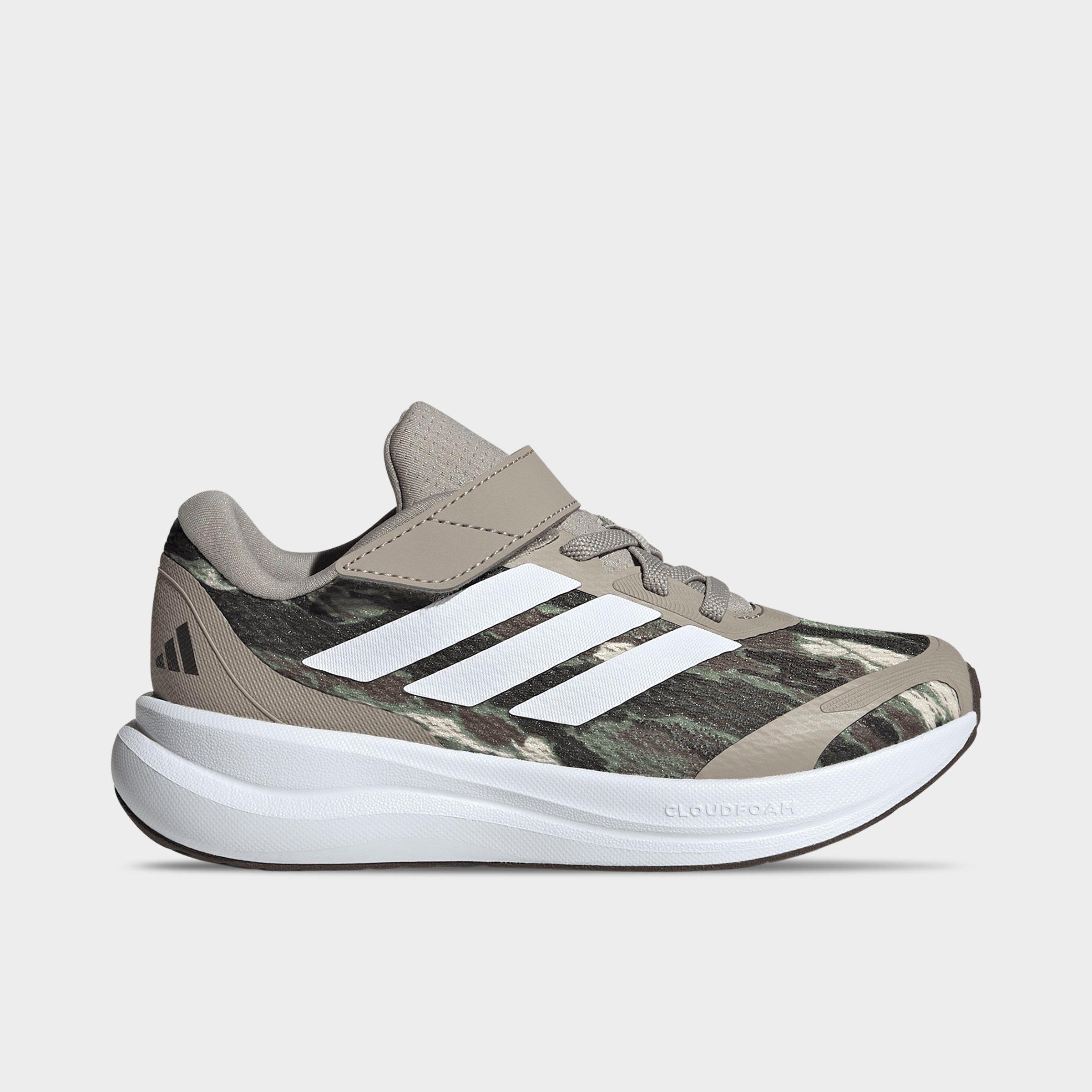 adidas Little Kids Runfalcon 6 Hook-And-Loop Stretch Lace Casual Shoes in Light Brown/Cloud White/Dark Brown Size: 12.0