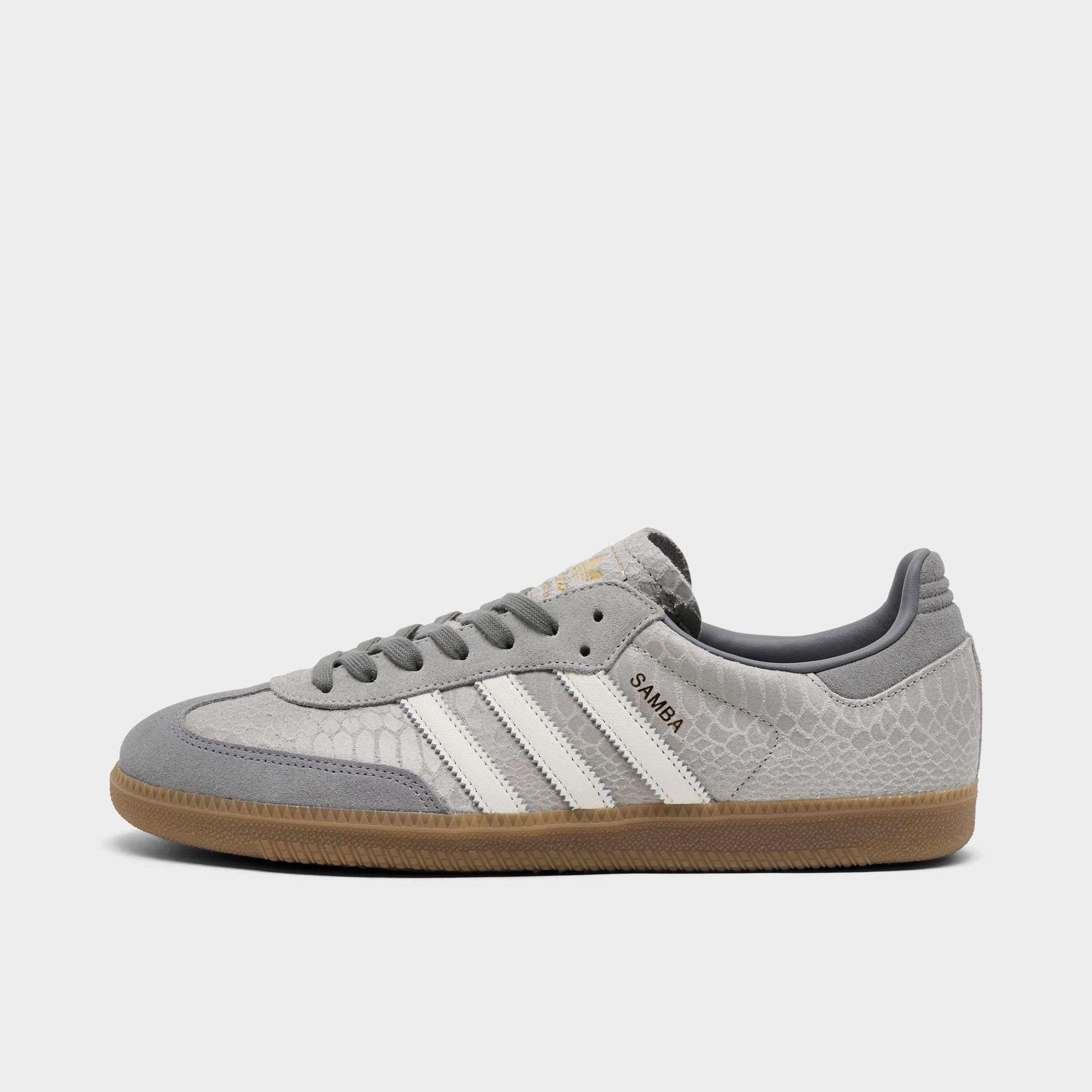 adidas Men's Originals Samba OG Snake Casual Shoes in Grey/Off White/Gum Size: 7.5