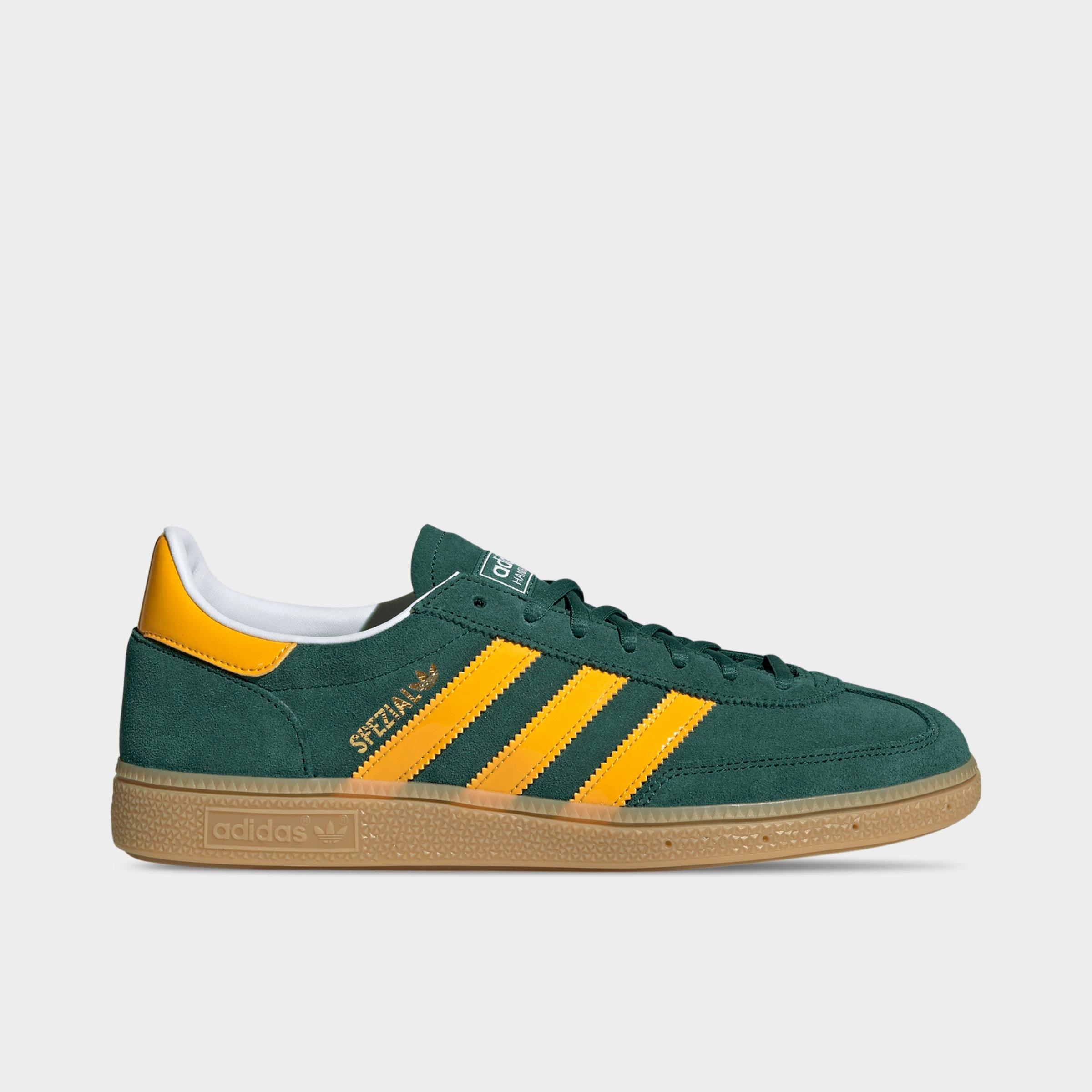 adidas Men's Originals Handball Spezial Casual Shoes in Collegiate Green/Crew Yellow/Gum Size: 7.5