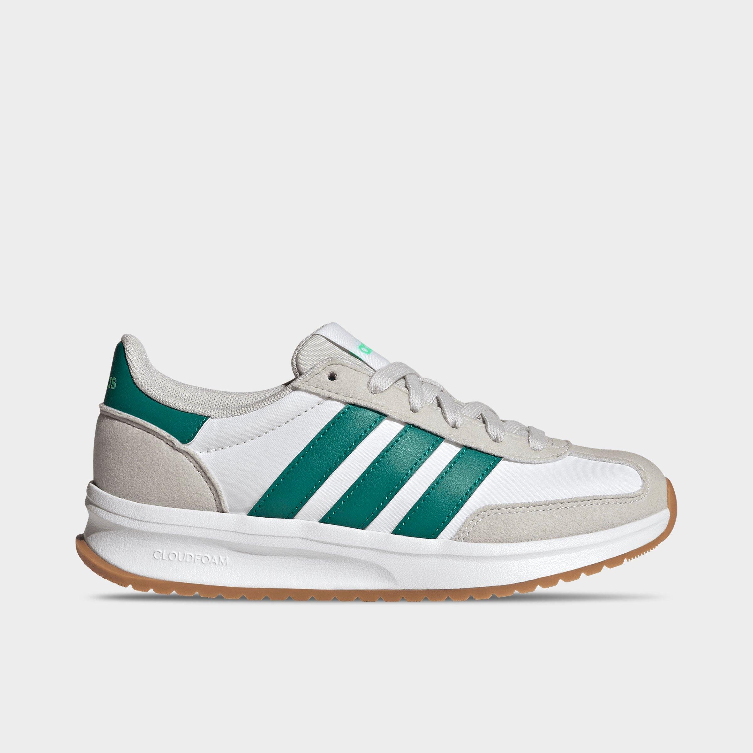 adidas Big Kids Run 70s 2.0 Casual Shoes in Grey One/Equipment Green/Cloud White Size: 5.5