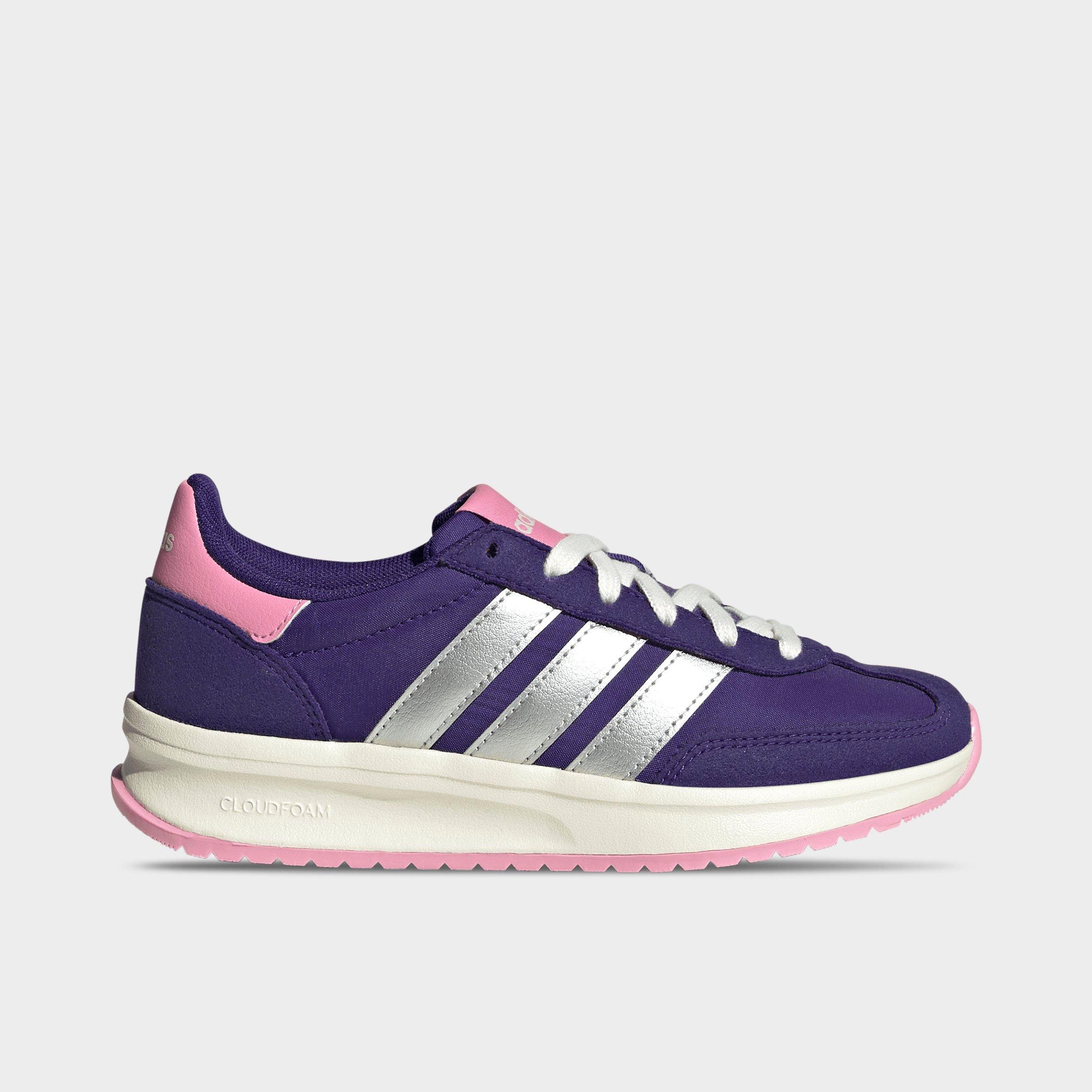 adidas Girls' Big Kids Run 70s 2.0 Casual Shoes in Collegiate Purple/Silver Metallic/St Tropic Bloom Size: 5.0