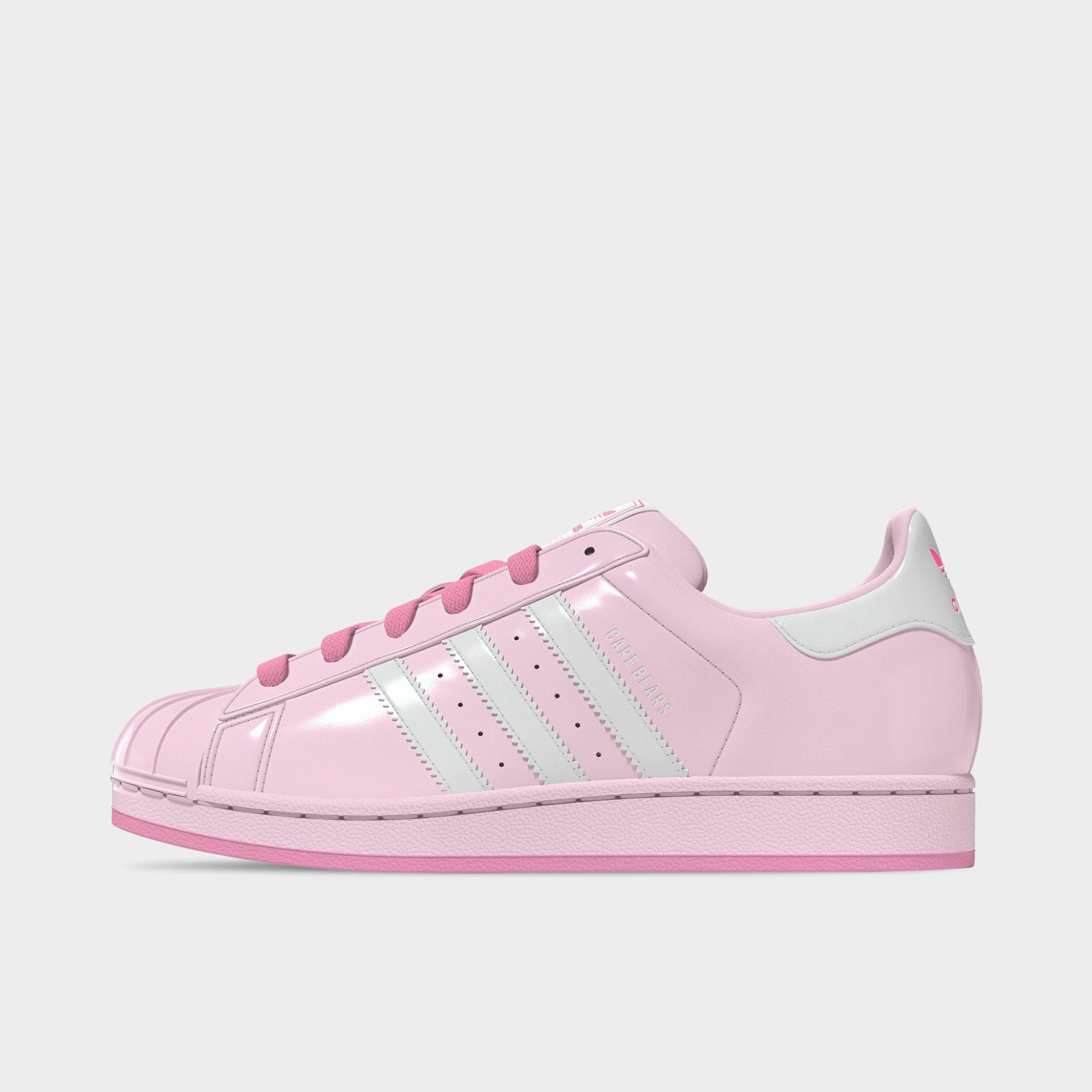 adidas Women's Originals x Care Bears Superstar II Shoes in Clear Pink/Cloud White/Bliss Pink Size: 7.5