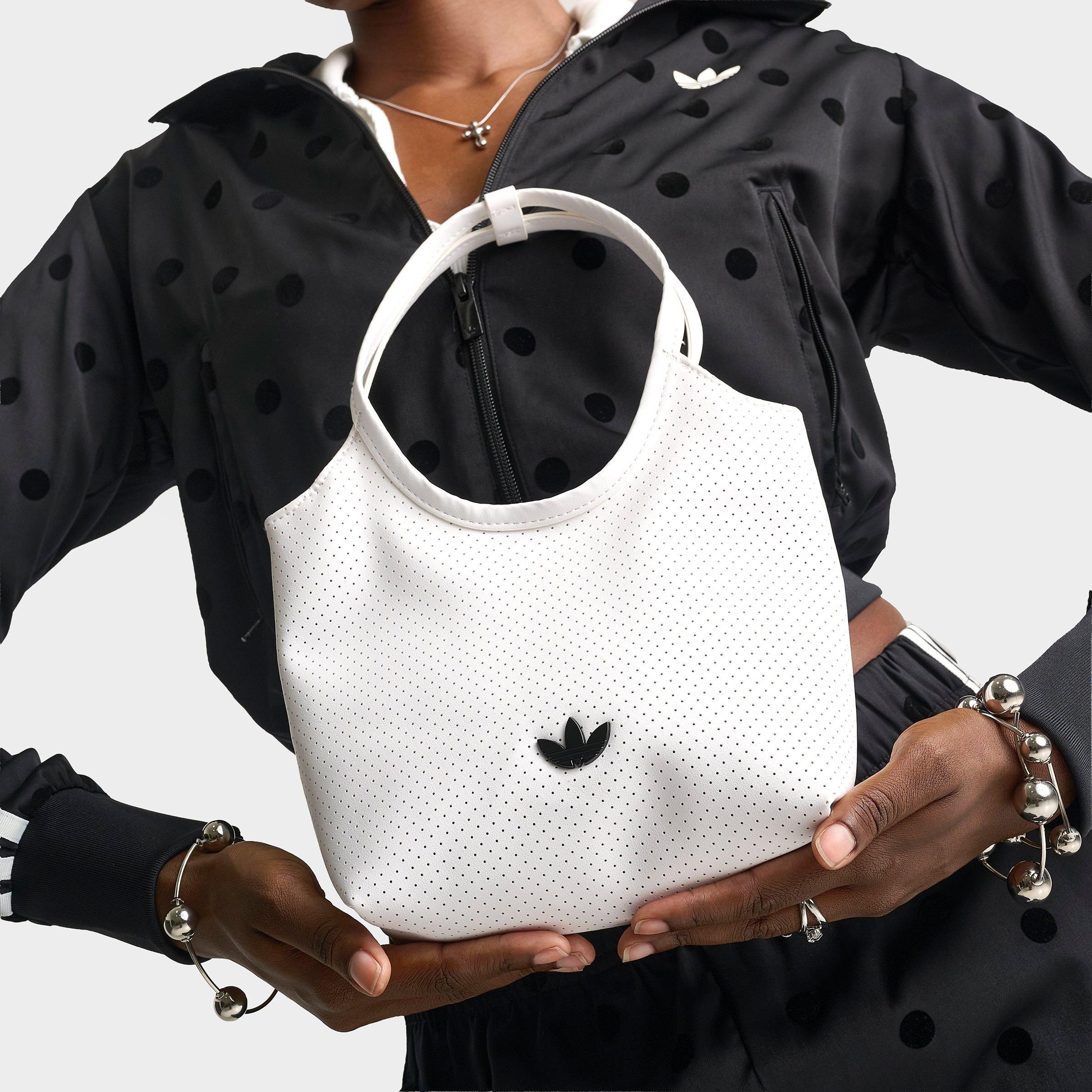 adidas Women's Originals Mini Perforated PU Tote Bag in White/Black
