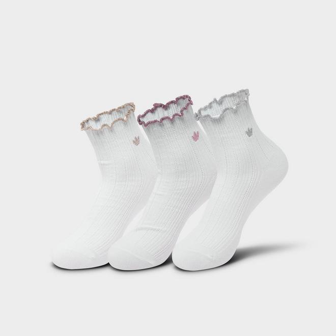 Women's adidas Originals Ruffle Quarter Socks (3-Pack)