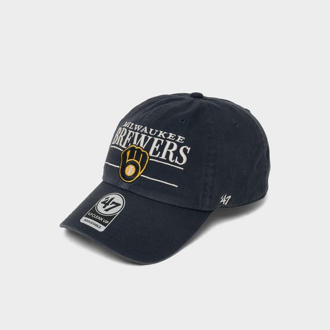 '47 Milwaukee Brewers MLB Team Name & Logo Clean Up Strapback Hat