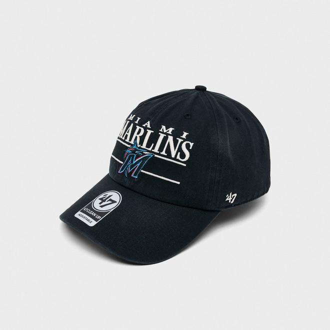 '47 Miami Marlins MLB Team Name & Logo Clean Up Strapback Hat