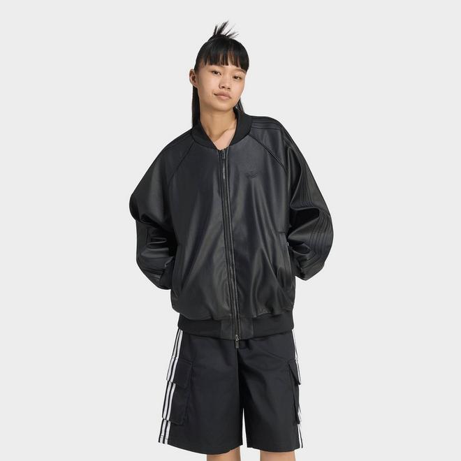 Women's adidas Originals Pleather Superstar Oversized Track Top