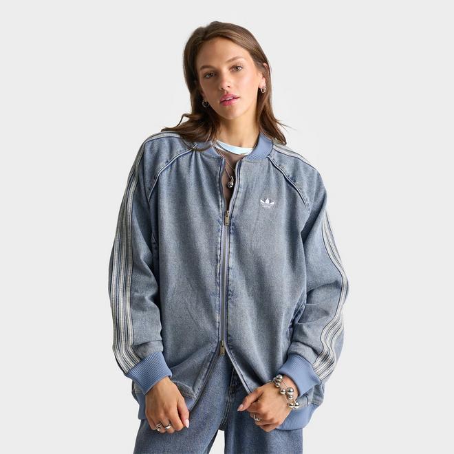 Women's adidas Originals SST Oversized Denim Full-Zip Track Top