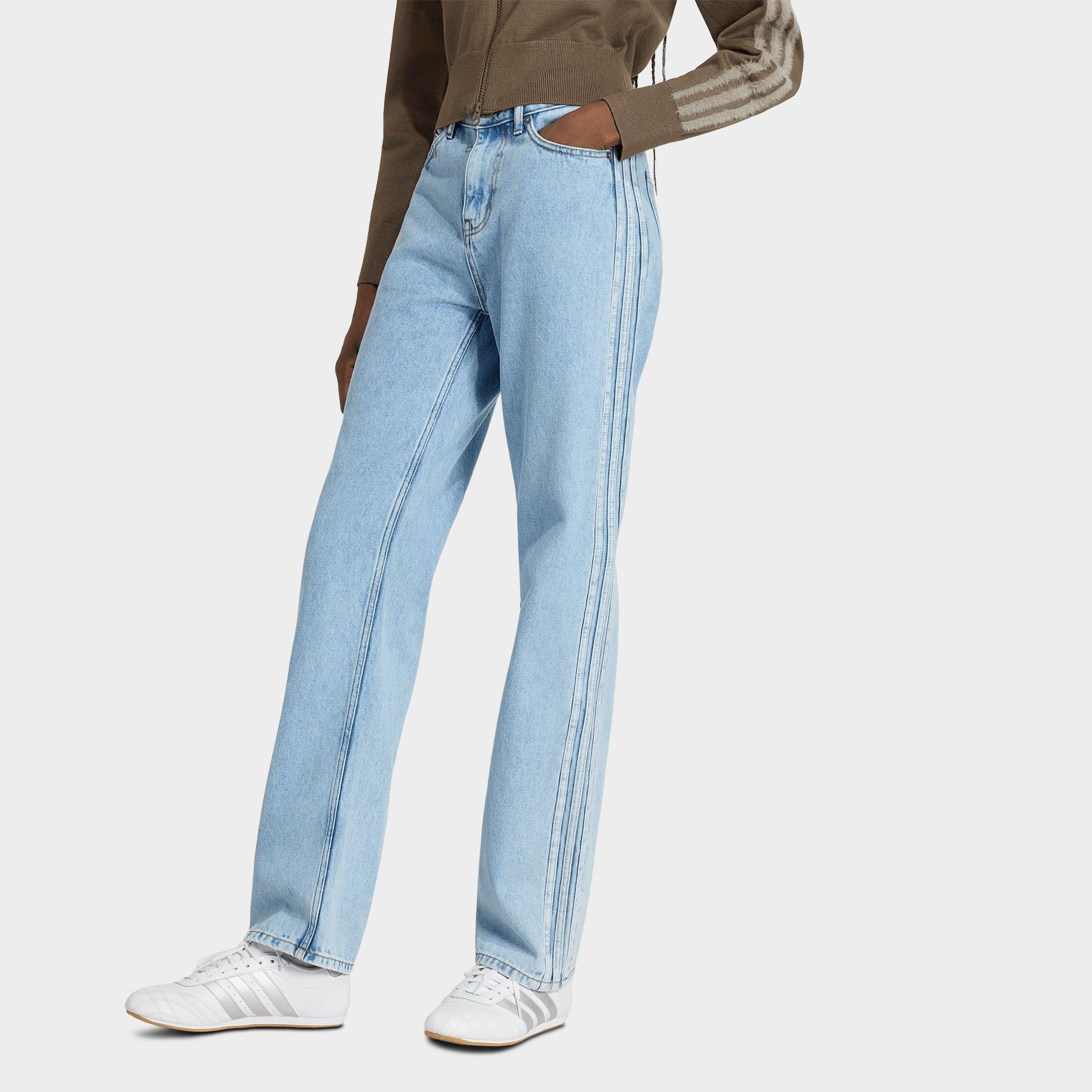 adidas Women's Originals Firebird Denim Mid-Rise Straight Denim Pants
