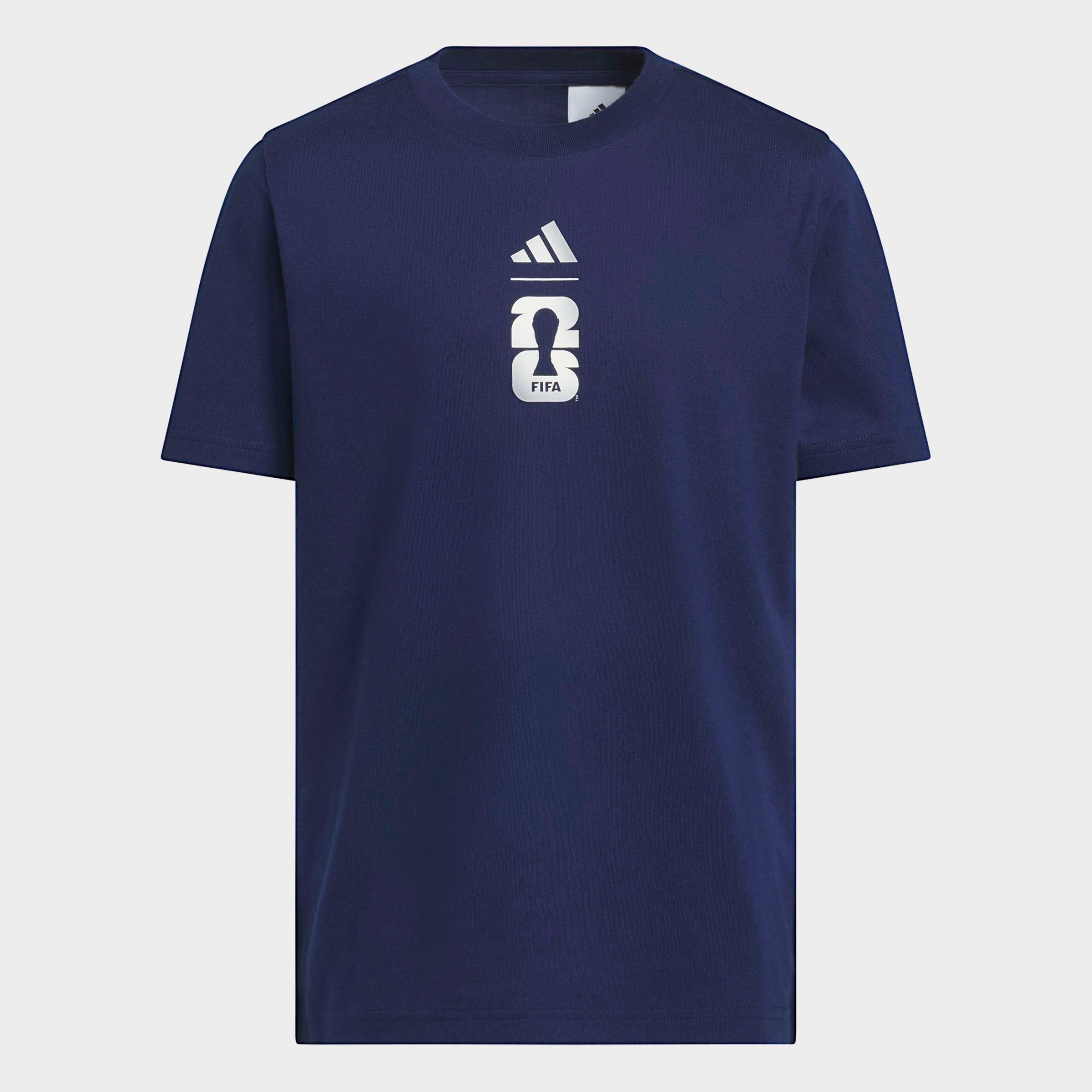 adidas Big Kids FIFA World Cup 26 USA Graphic T-Shirt in Dark Blue Size: XS