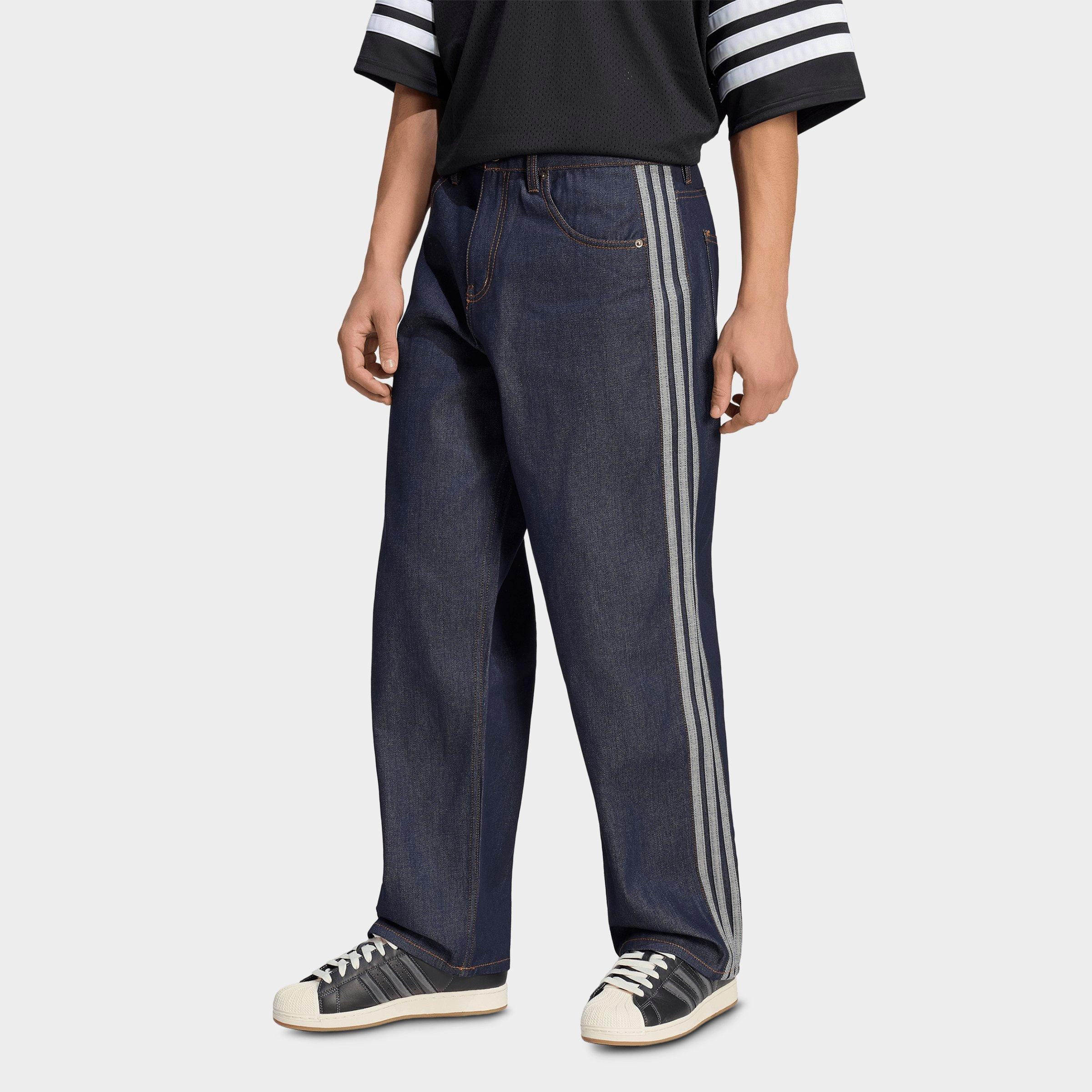 adidas Men's Originals Firebird Adicolor Mid-Rise Straight Denim Jeans in Indigo Denim Size: 40