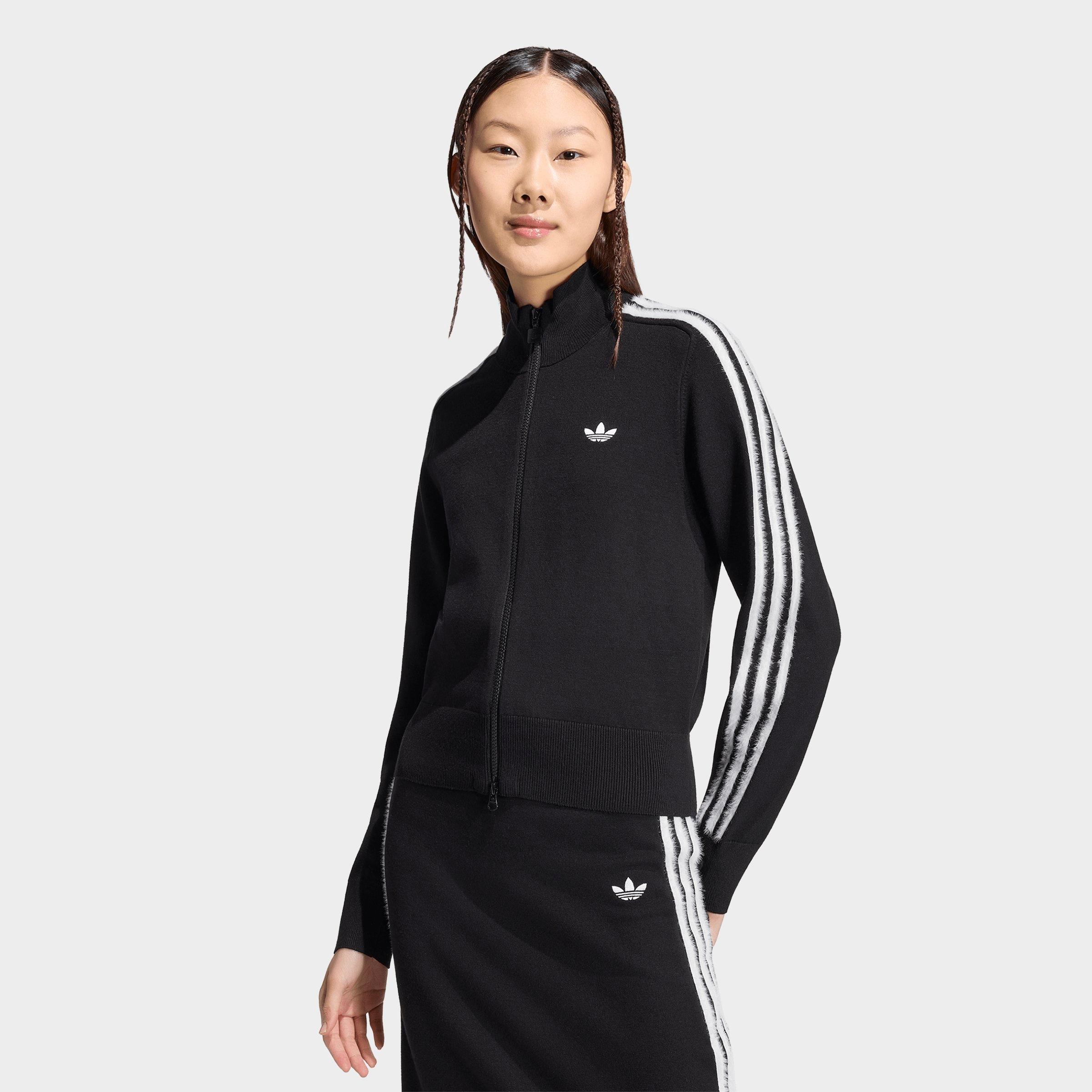 adidas Women's Originals Firebird Knit Track Top in Black/White Size: Small