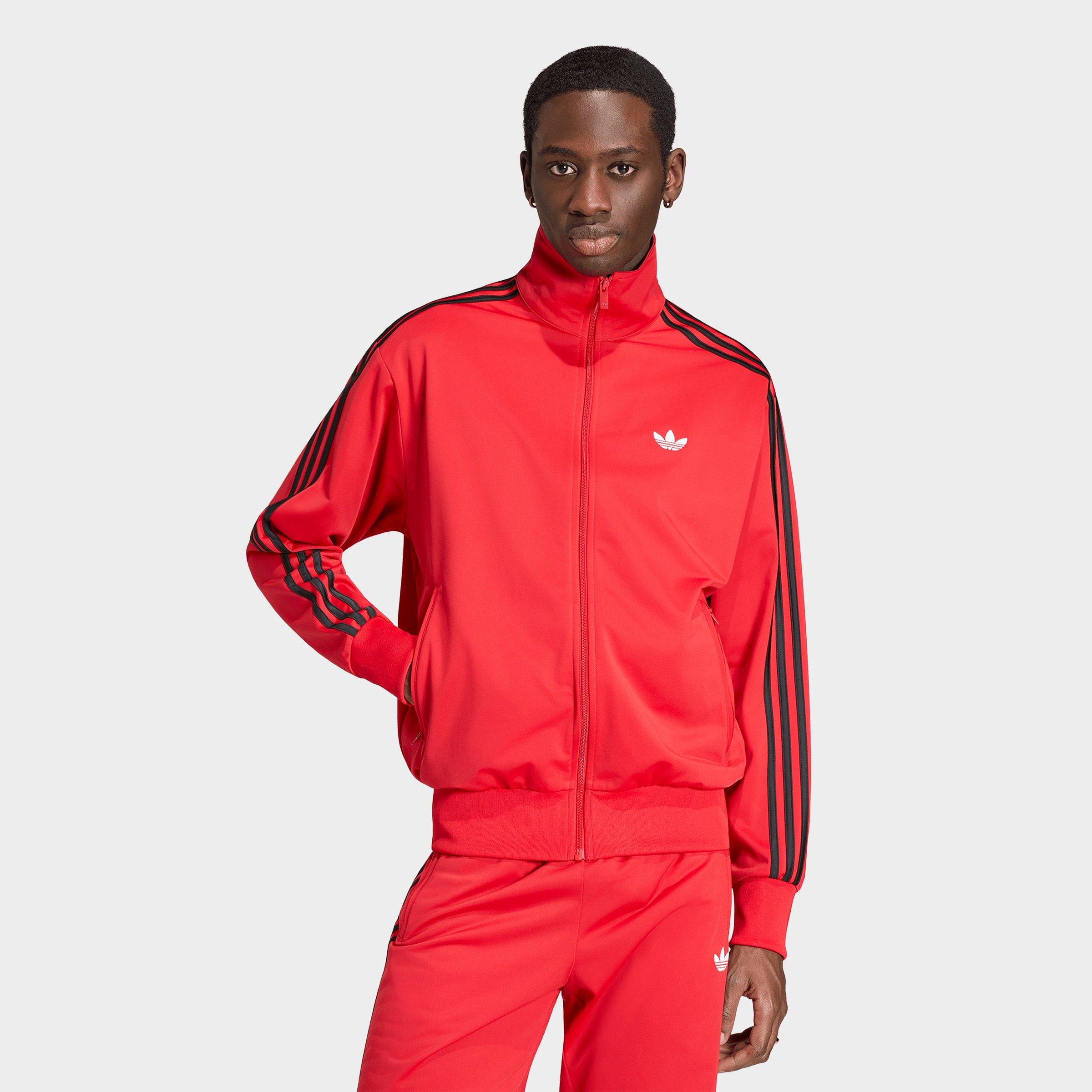 adidas Men's Originals adicolor Sport Firebird Track Jacket in Vivid Red Size: 2XL