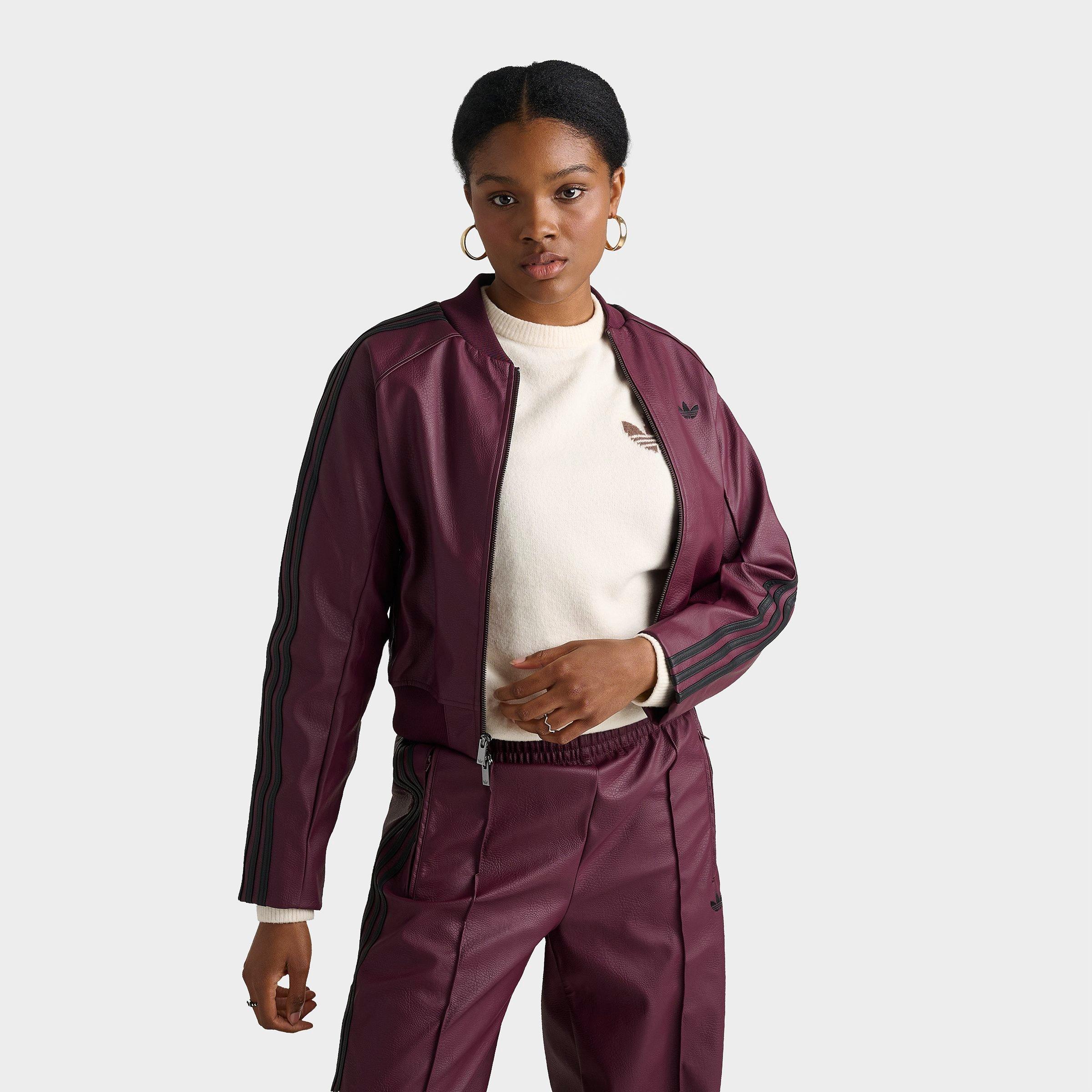 adidas Women's Originals Pleather Superstar Full-Zip Track Top
