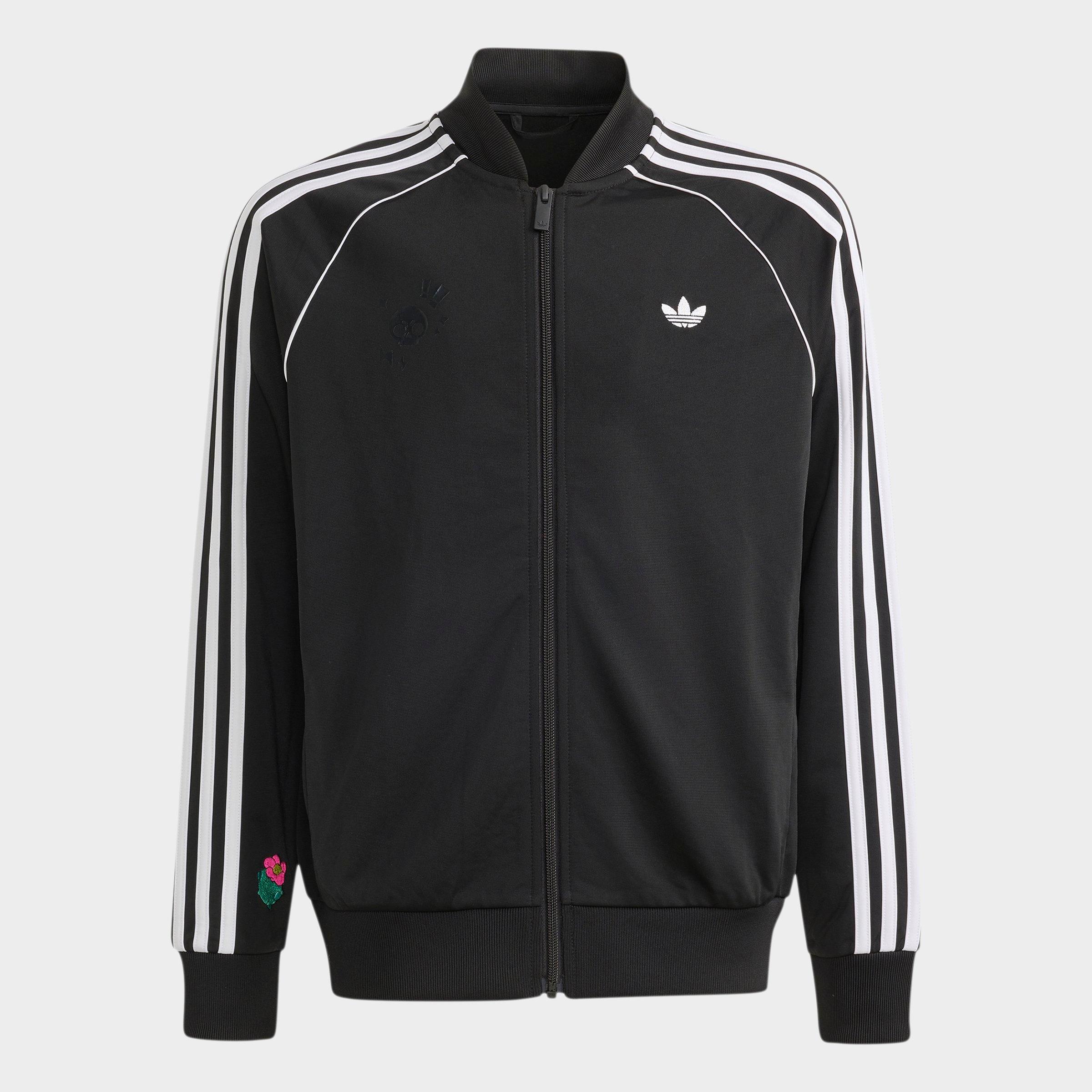 adidas Big Kids Originals x Brawl Stars Superstar Loose Full-Zip Track Top in Black/White Size: Small