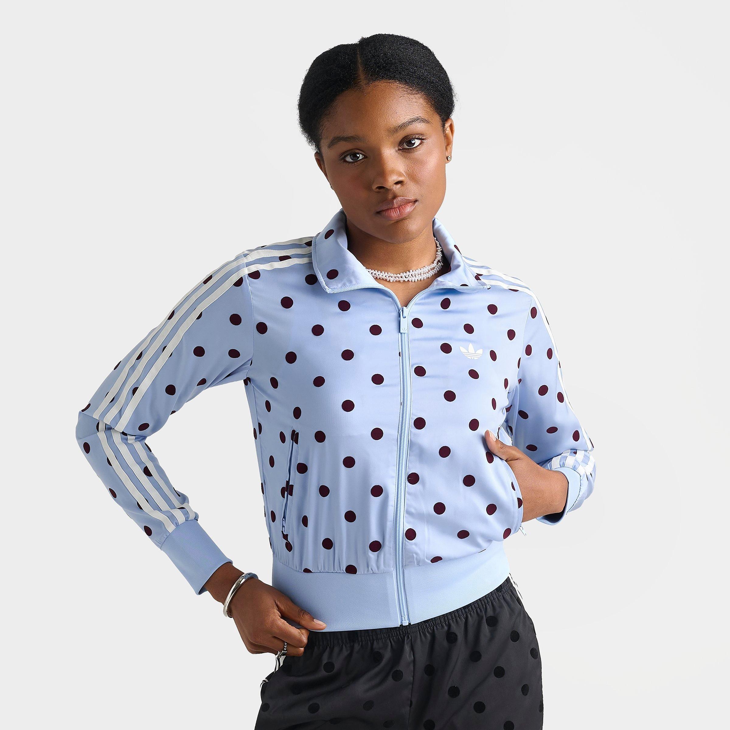 adidas Women's Originals Firebird Polka Dot Satin Track Jacket