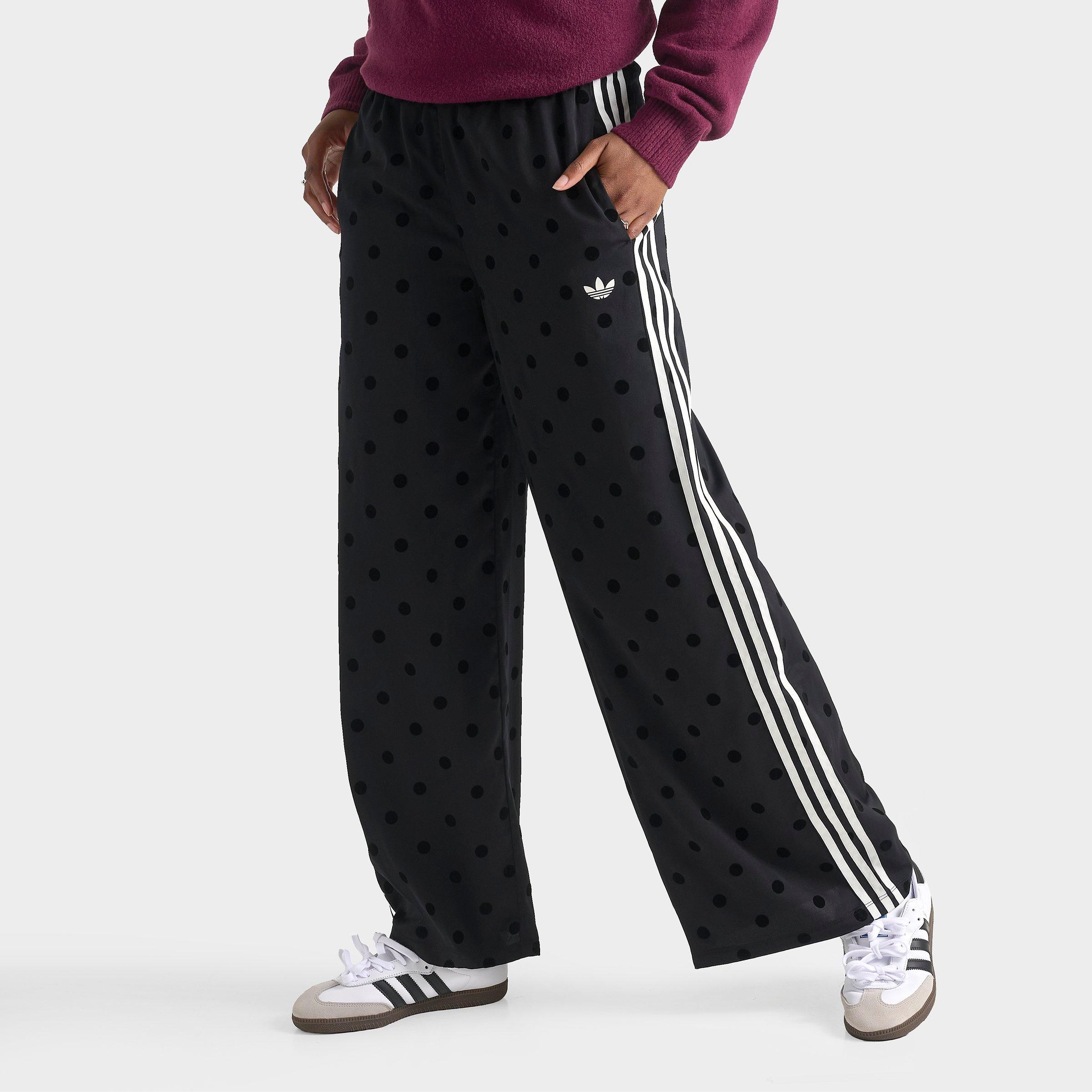adidas Women's Originals Firebird Polka Dot Satin Wide-Leg Track Pants