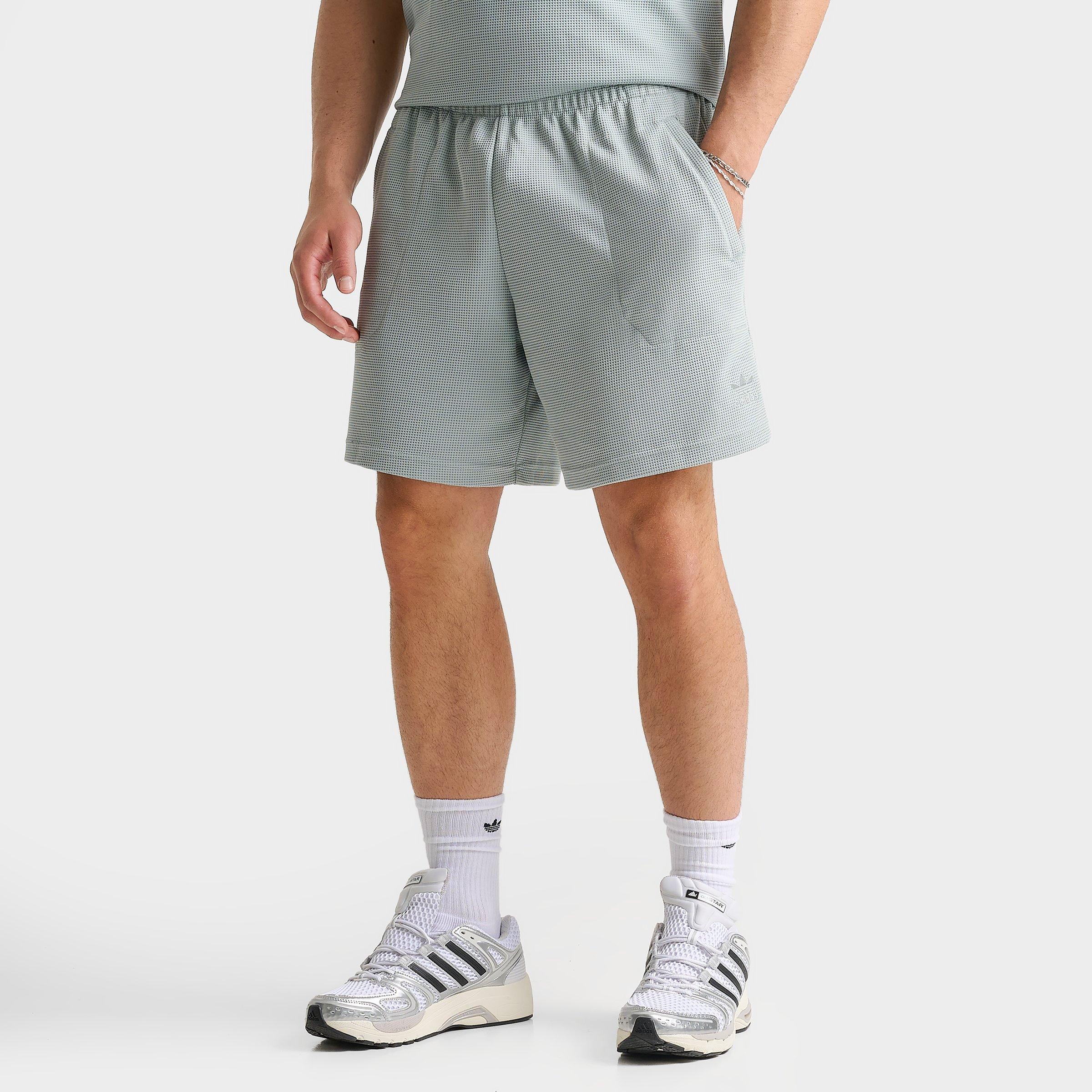 adidas Men's Originals Trefoil Essentials Waffle Shorts in Wonder Sage Size: Small