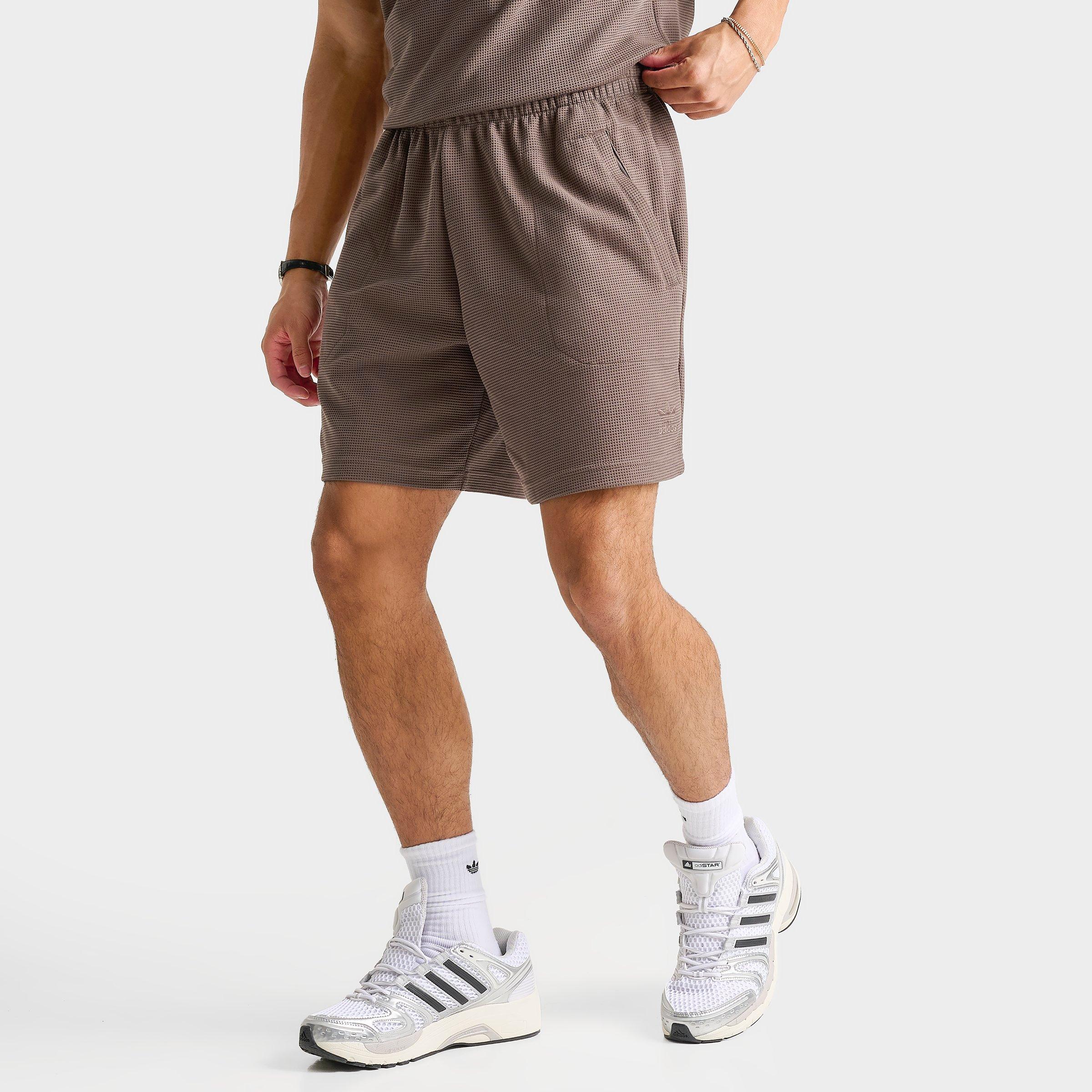 adidas Men's Originals Trefoil Essentials Waffle Shorts in Earth Strata Size: XL