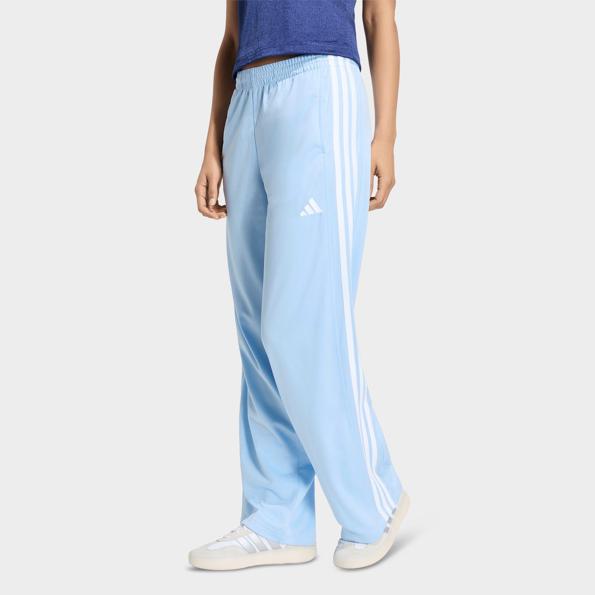adidas Women's Sportswear DAYREADY Wide Leg Track Pants in Glow Blue Size: Medium