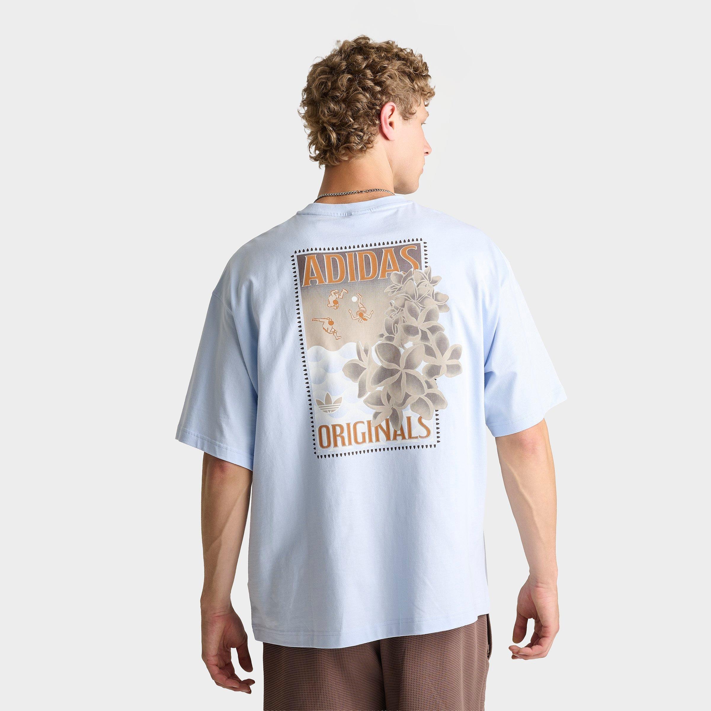 adidas Men's Originals Summer Graphic T-Shirt in Crystal Sky Size: 2XL