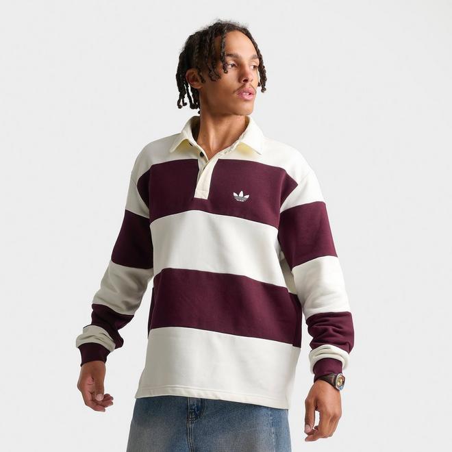 Men's adidas Originals Panel Cut Striped Rugby Shirt