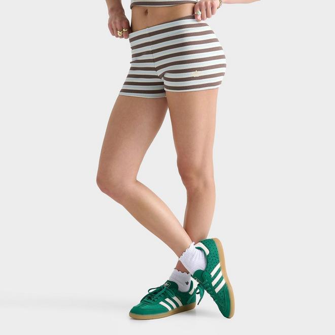 Women's adidas Originals Striped Rib Micro Shorts
