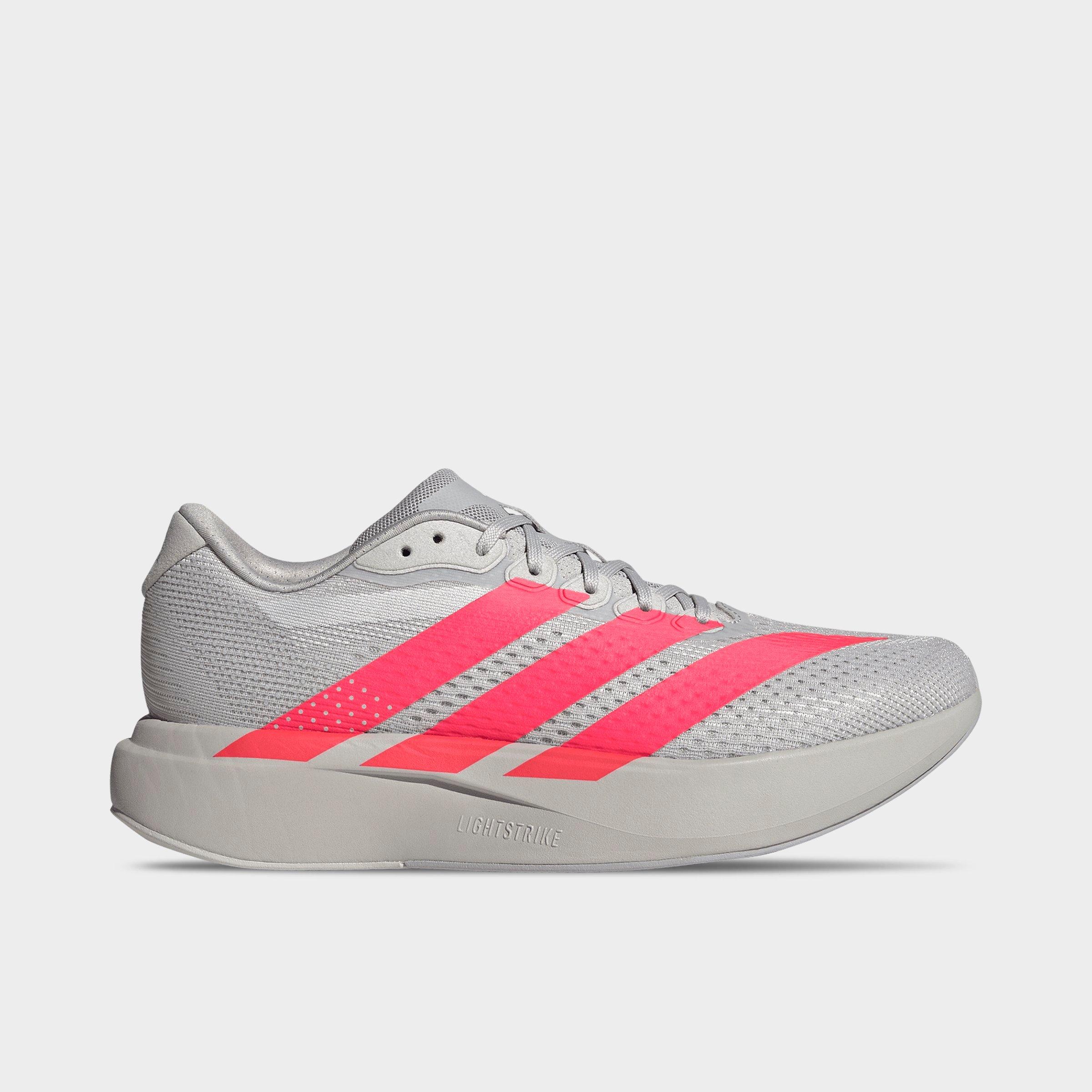 adidas Men's Adizero Pacer Running Shoes in Grey/Lucid Red/Halo Silver Size: 10.5