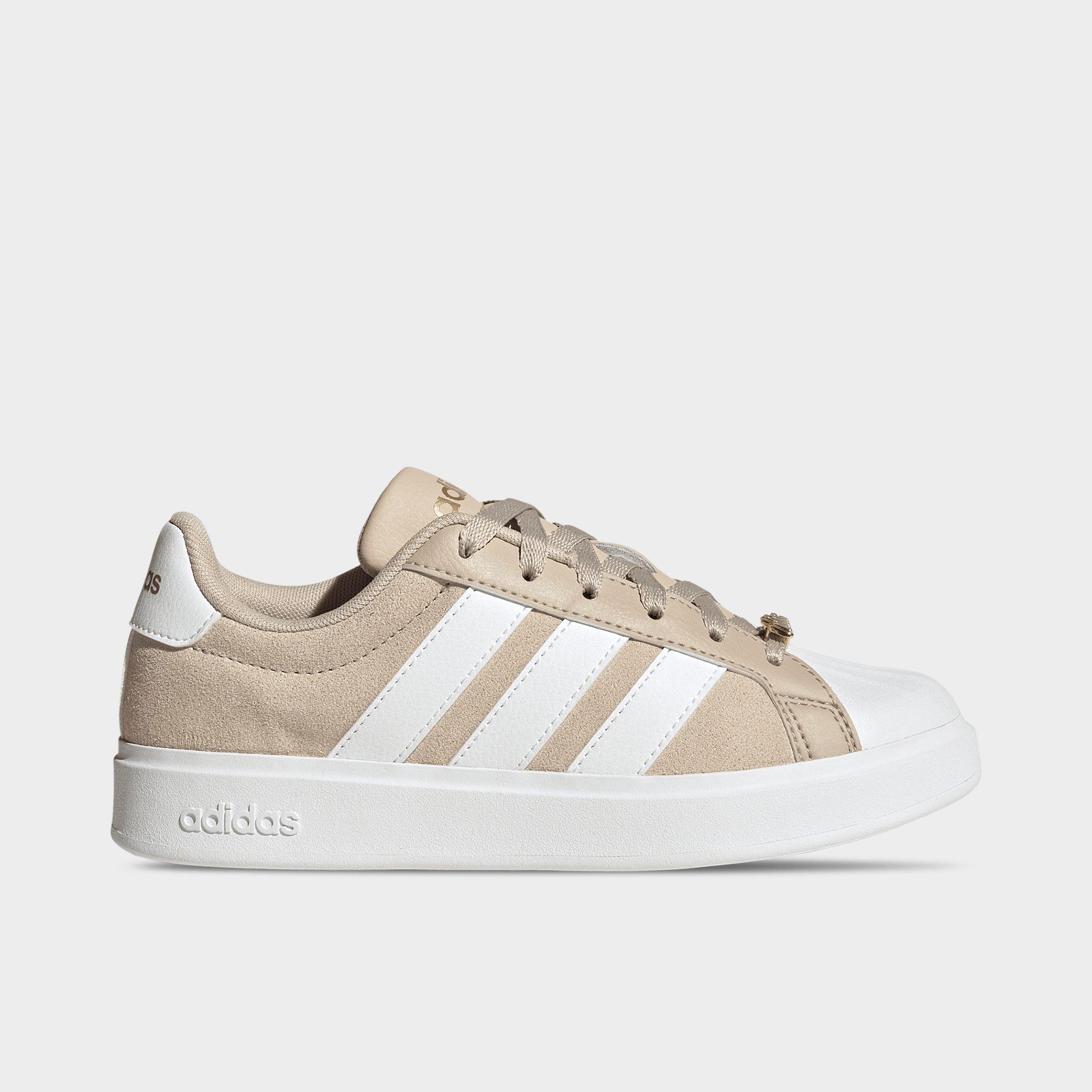 adidas Girls' Big Kids Streettalk Casual Shoes in Wonder Beige/Cloud White/Gold Metallic Size: 6.5