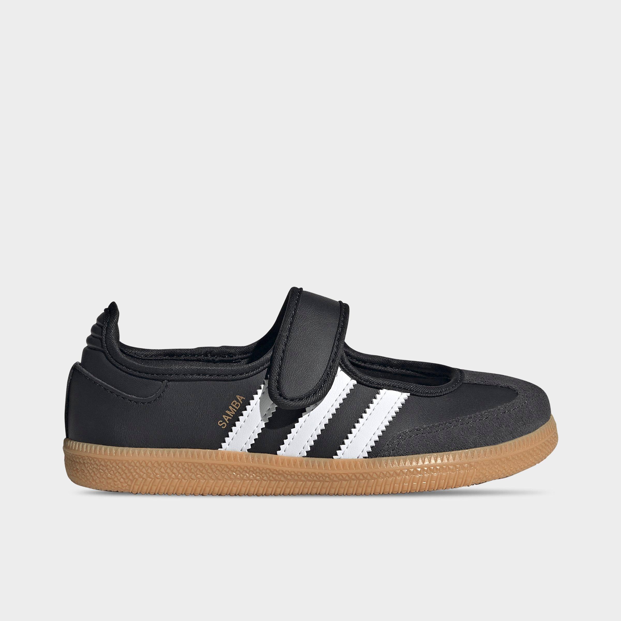 adidas Girls' Little Kids Originals Samba Jane Casual Shoes in Core Black/Cloud White/Gum Size: 12.5