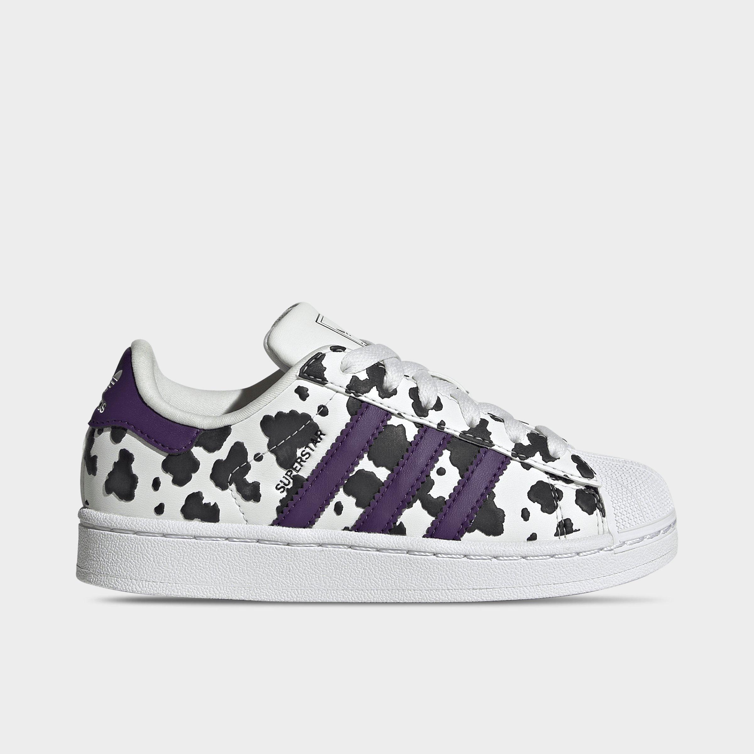 adidas Little Kids Originals Superstar II Casual Shoes in Crystal White/Violet/Cloud White Size: 12.0