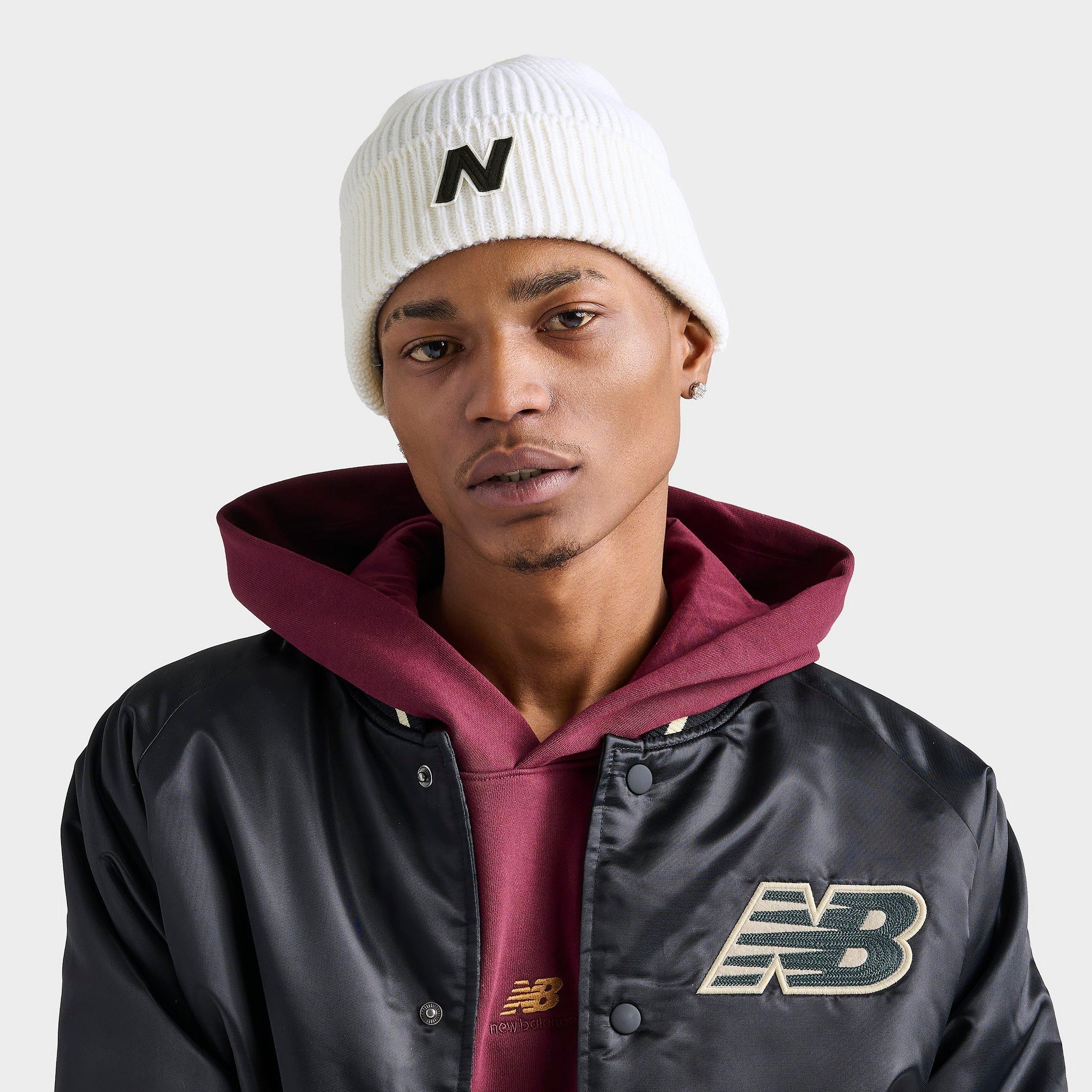 Finishline New Balance Winter Watchman Block N Beanie Hat In Sea Salt