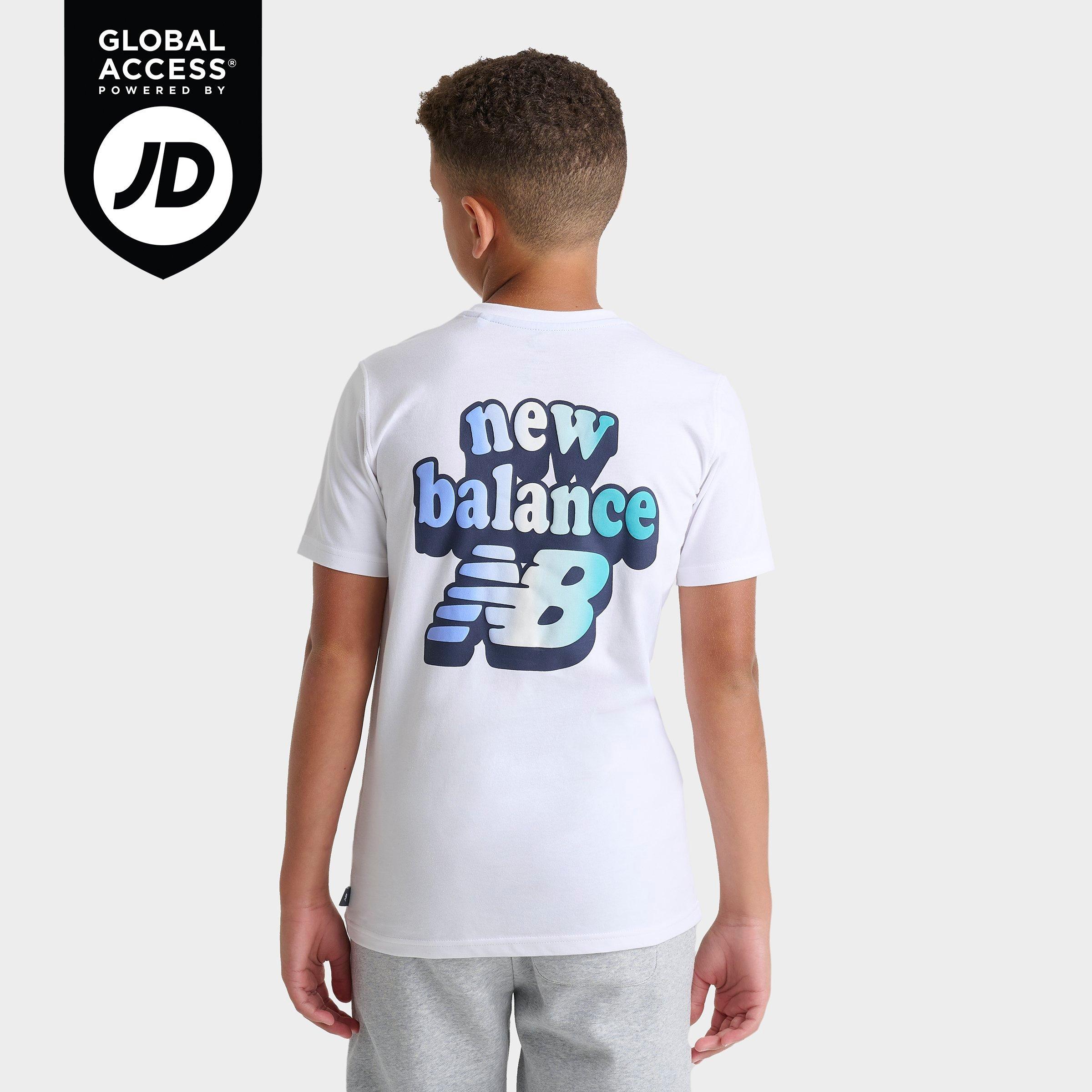 New Balance Big Kids Athletics Flying NB T-Shirt in White Size: Small