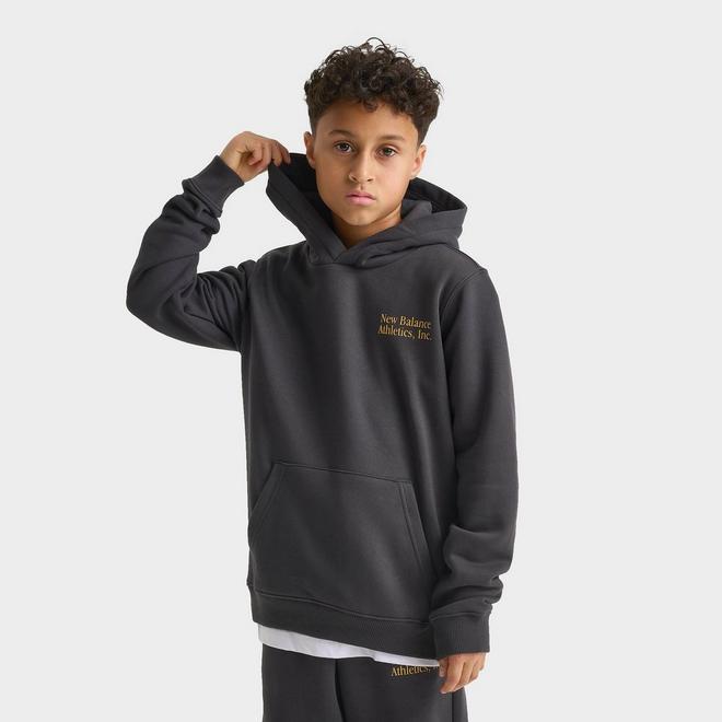 Big Kids' New Balance Linear Logo Overlay Pullover Hoodie