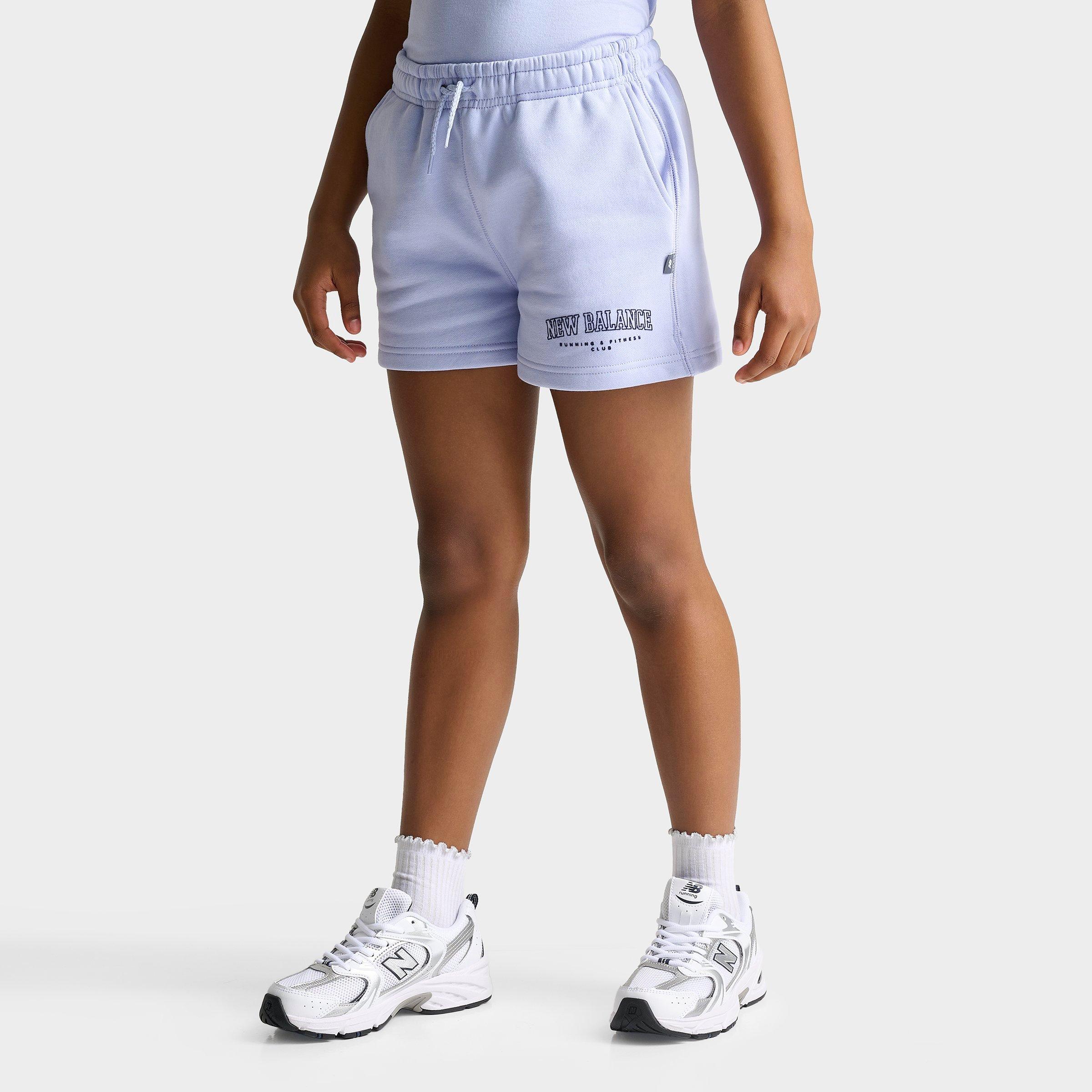 New Balance Girls' Big Kids Arch Logo Fleece Shorts
