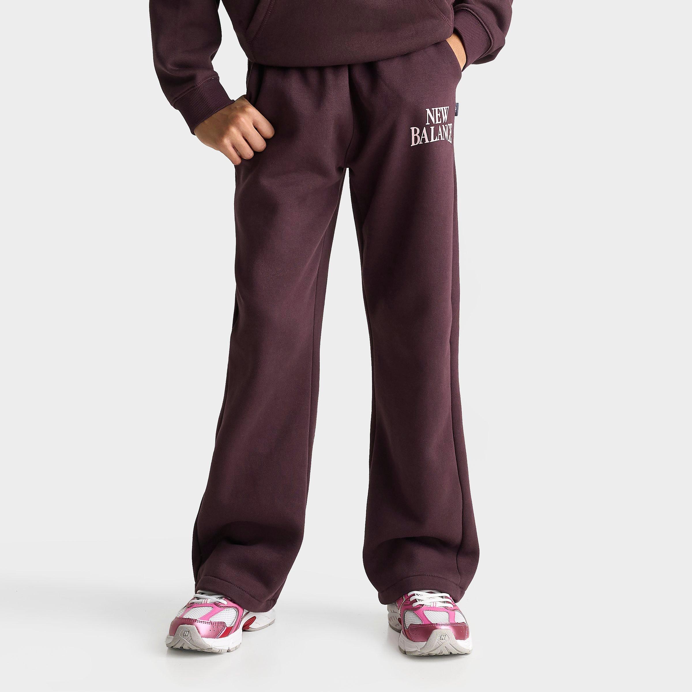 New Balance Girls' Big Kids Arch Logo Oversized Fleece Sweatpants