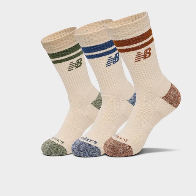 New Balance Active Lifestyle Striped Crew Socks (3-Pack)