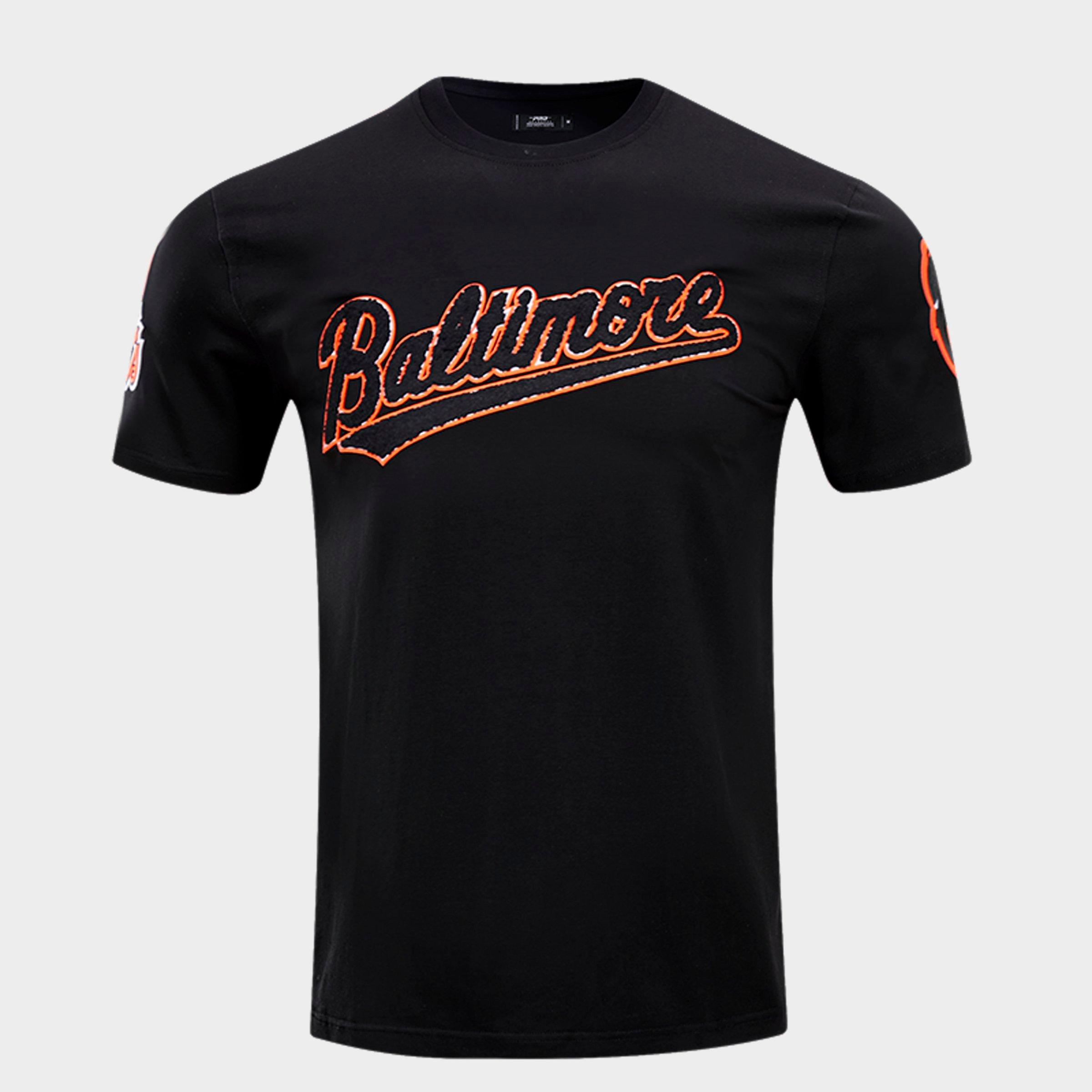 Pro Standard Men's Baltimore Orioles MLB Chenille T-Shirt in Black Size: Small